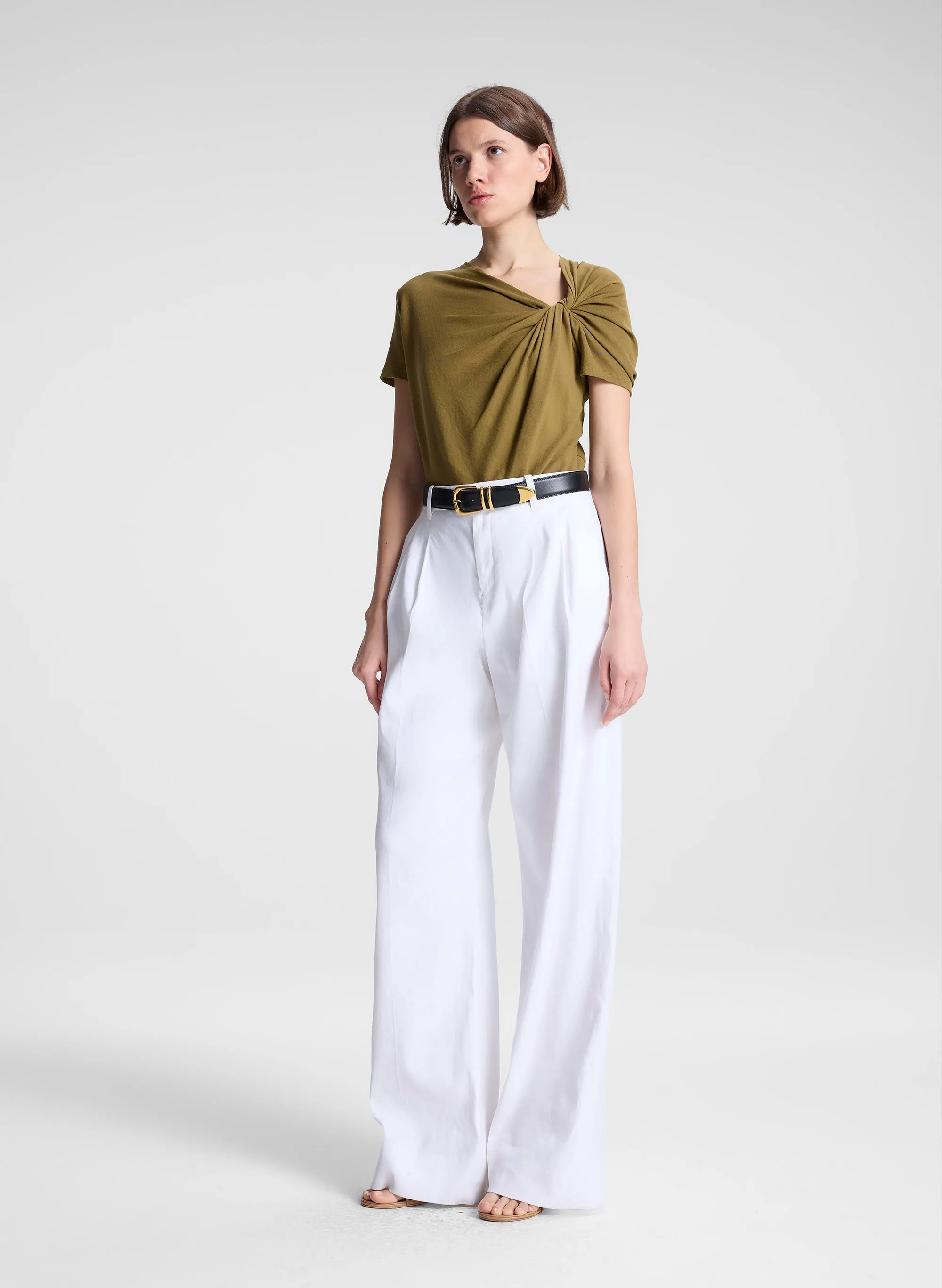 Liz Asymmetric Cotton Crepe Tee sold by A.L.C. product image thumbnail 4