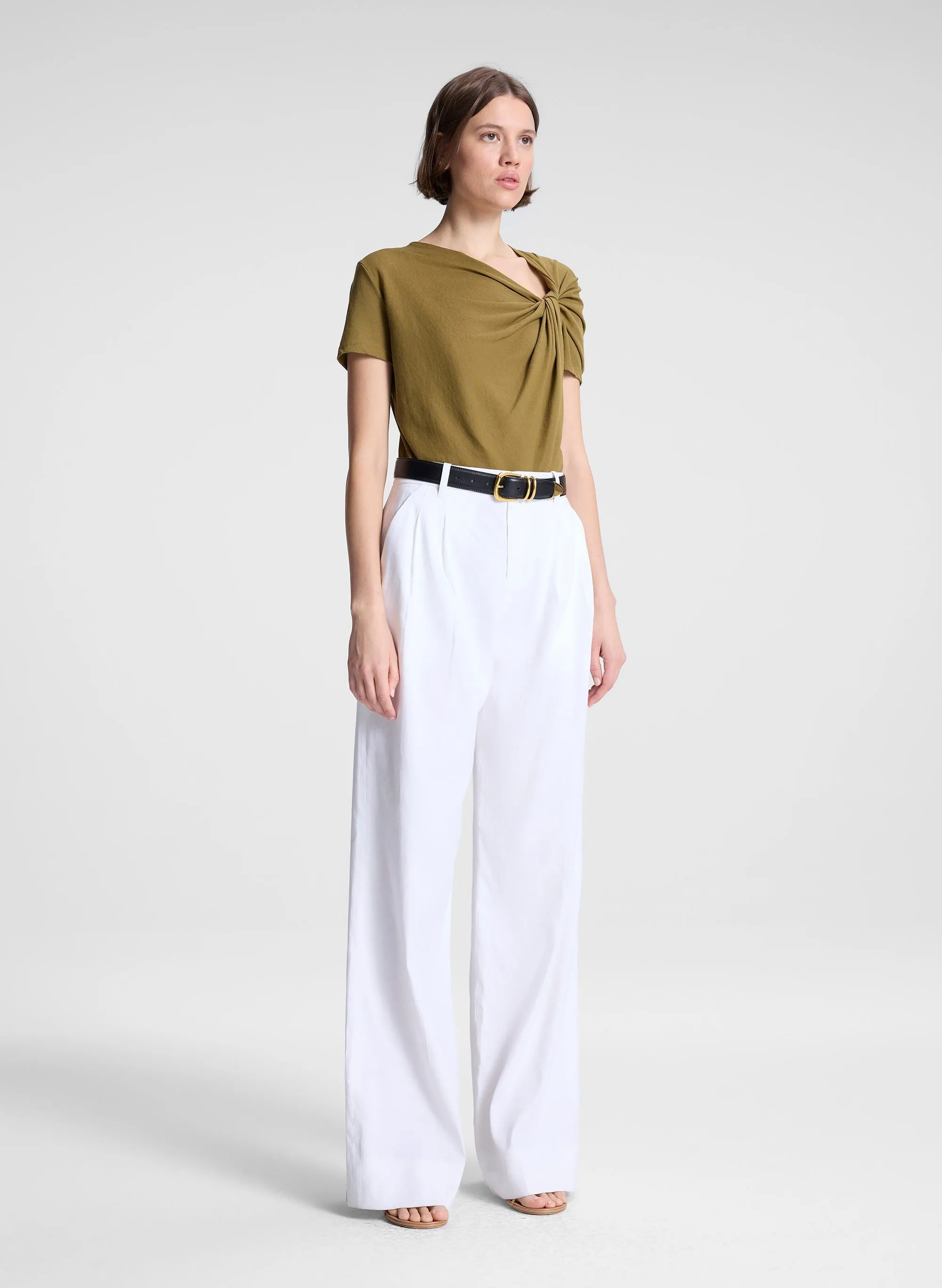 Liz Asymmetric Cotton Crepe Tee sold by A.L.C. product image thumbnail 3