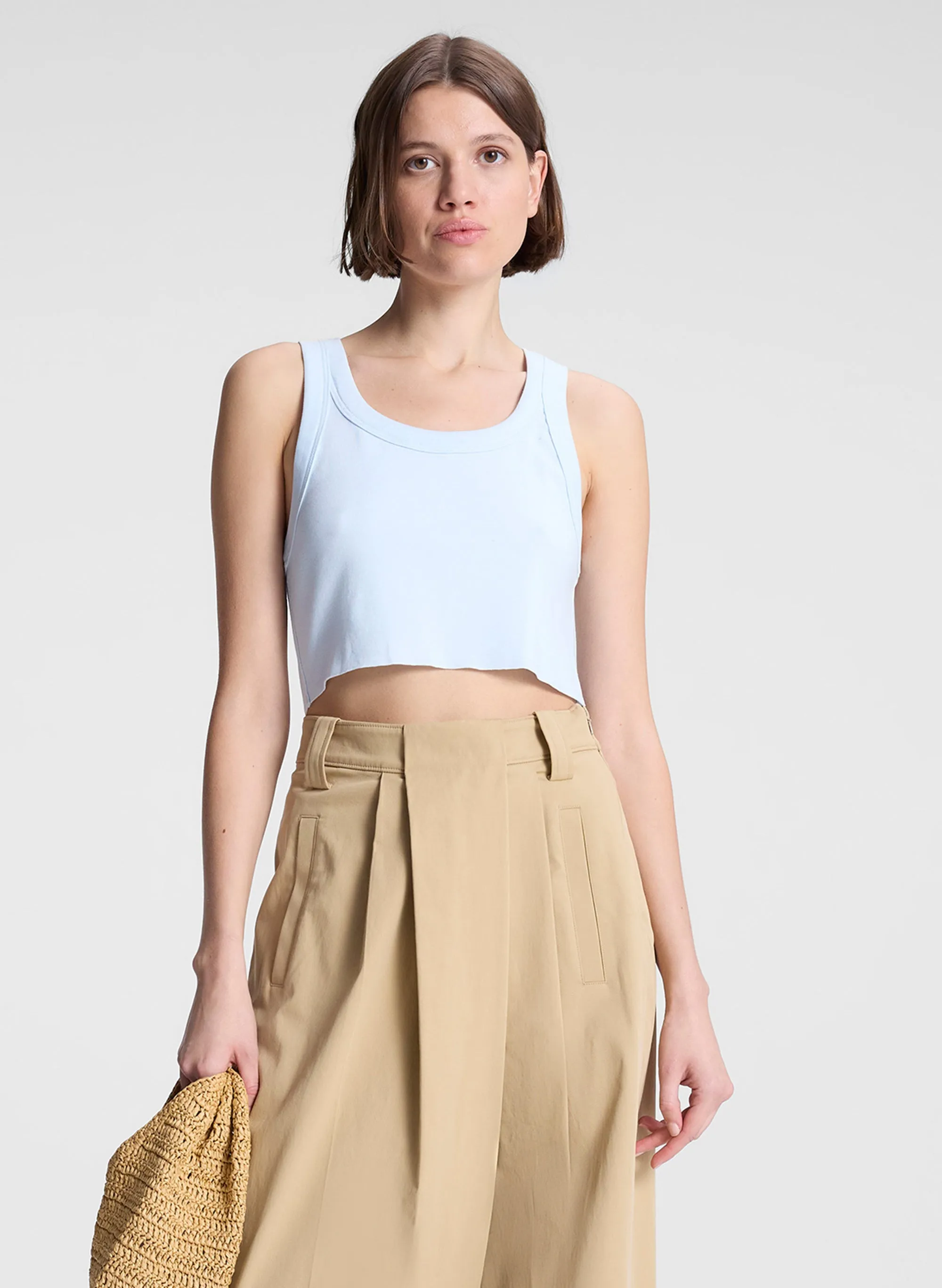 Halsey Cropped Cotton Rib Tank sold by A.L.C.