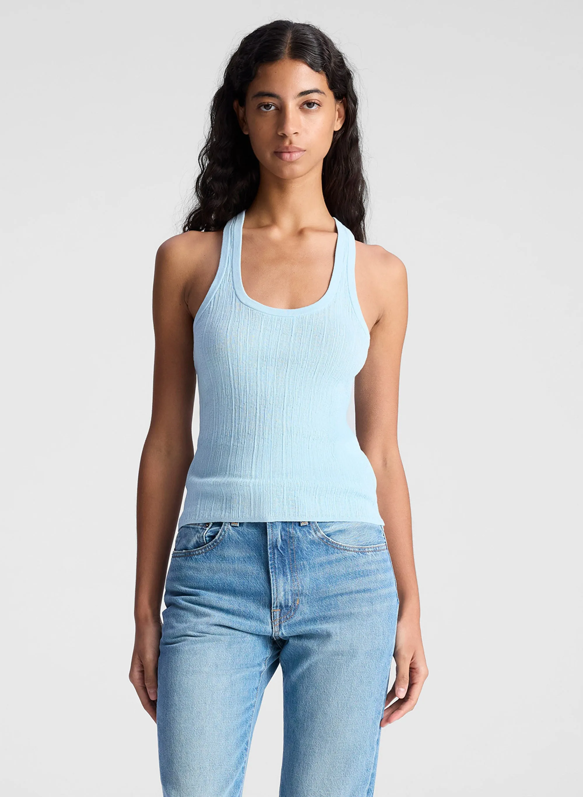 Iris Fine Cotton Knit Tank sold by A.L.C.