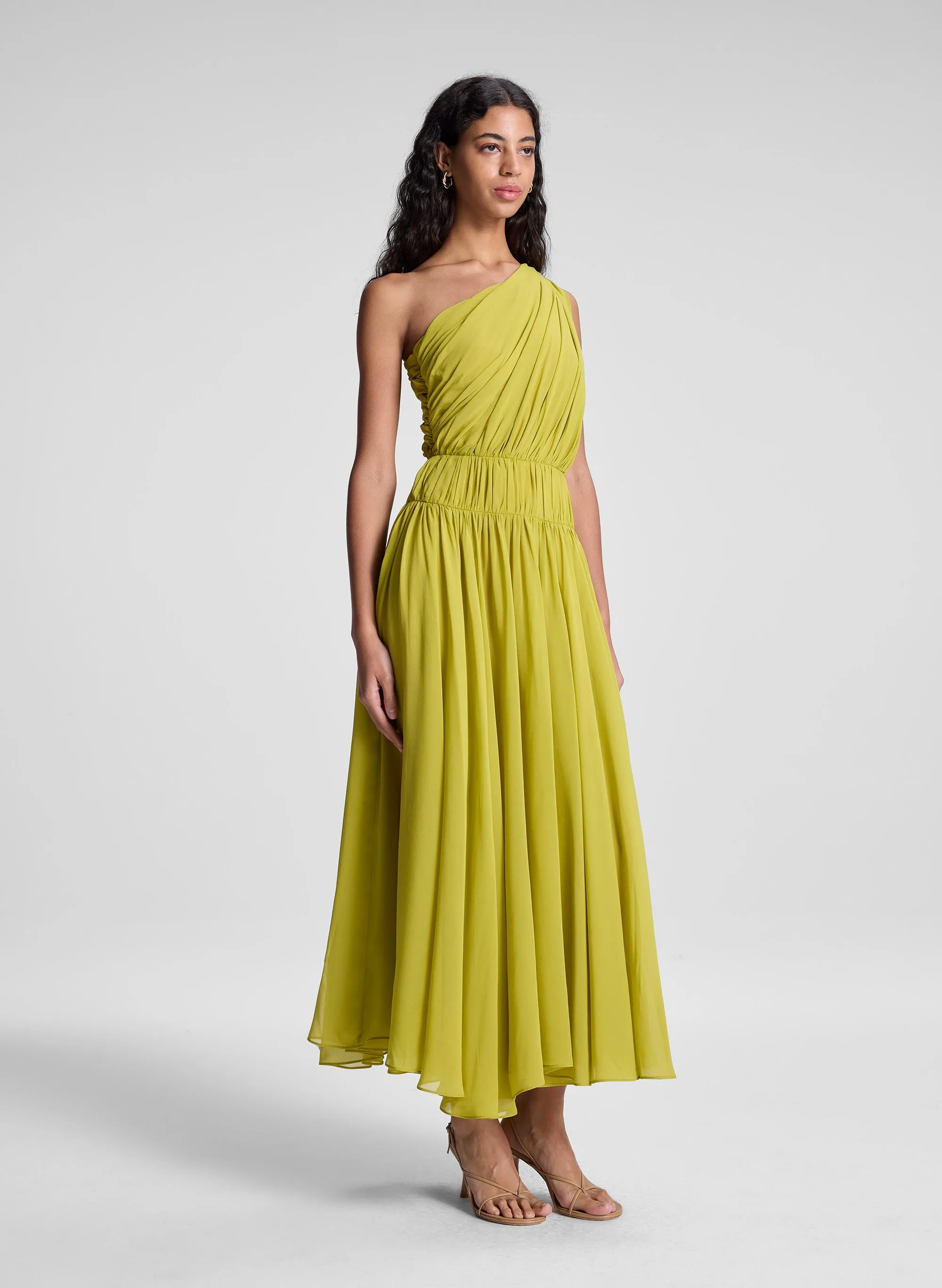 Drew Silk One Shoulder Midi Dress sold by A.L.C. product image thumbnail 3