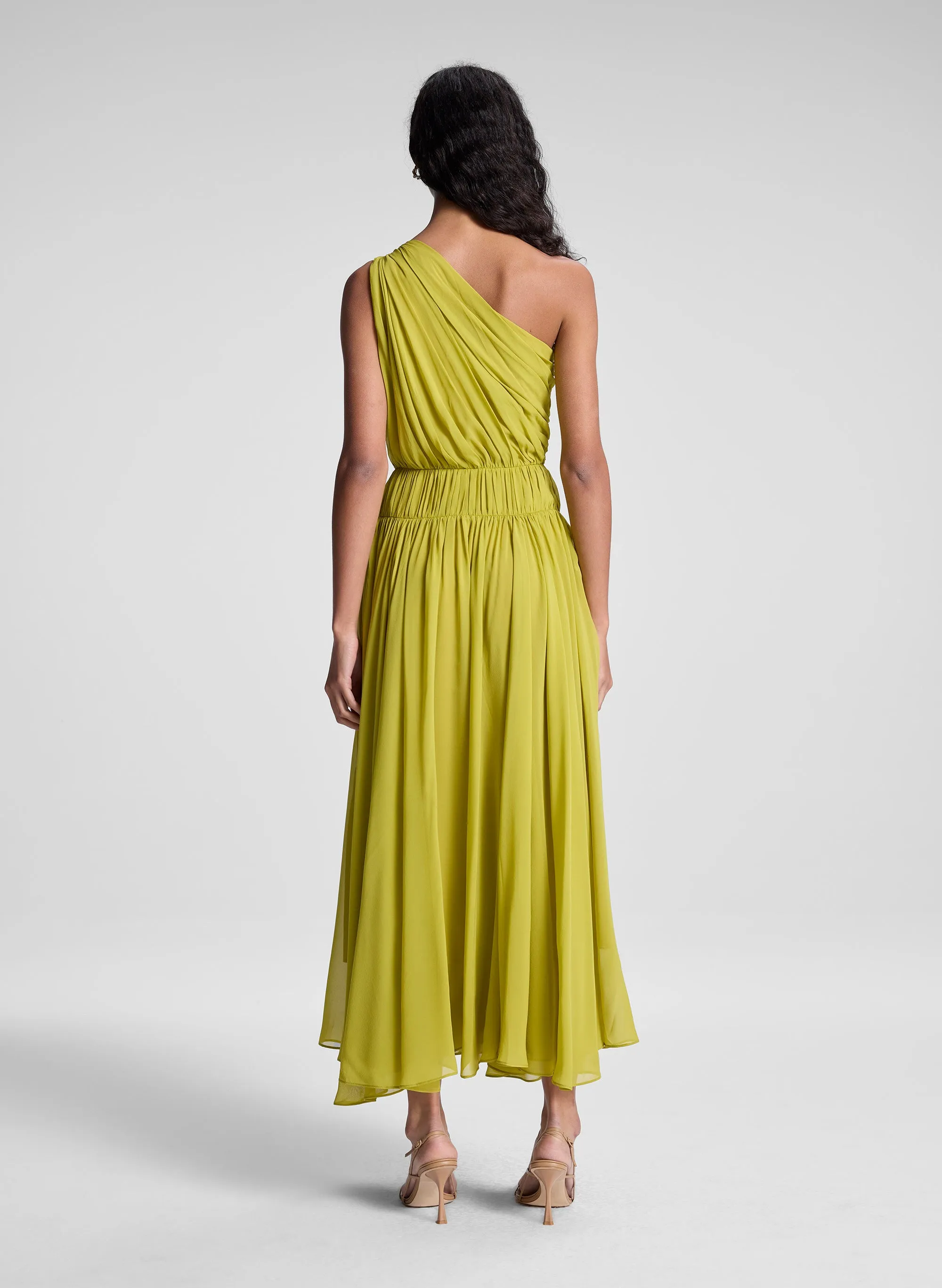 Drew Silk One Shoulder Midi Dress sold by A.L.C. product image thumbnail 5