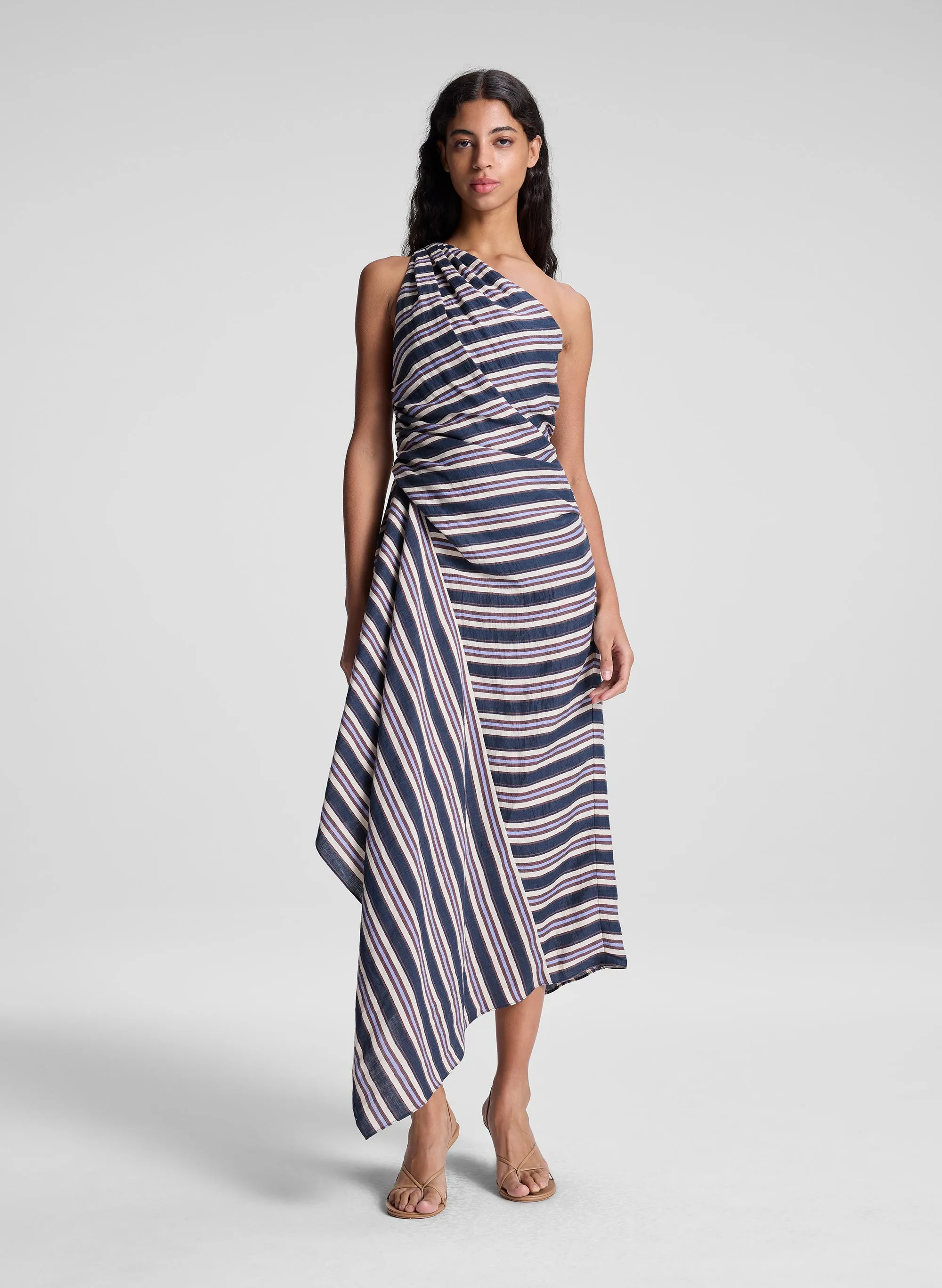 Lyn Striped Linen Midi Dress sold by A.L.C. product image thumbnail 2