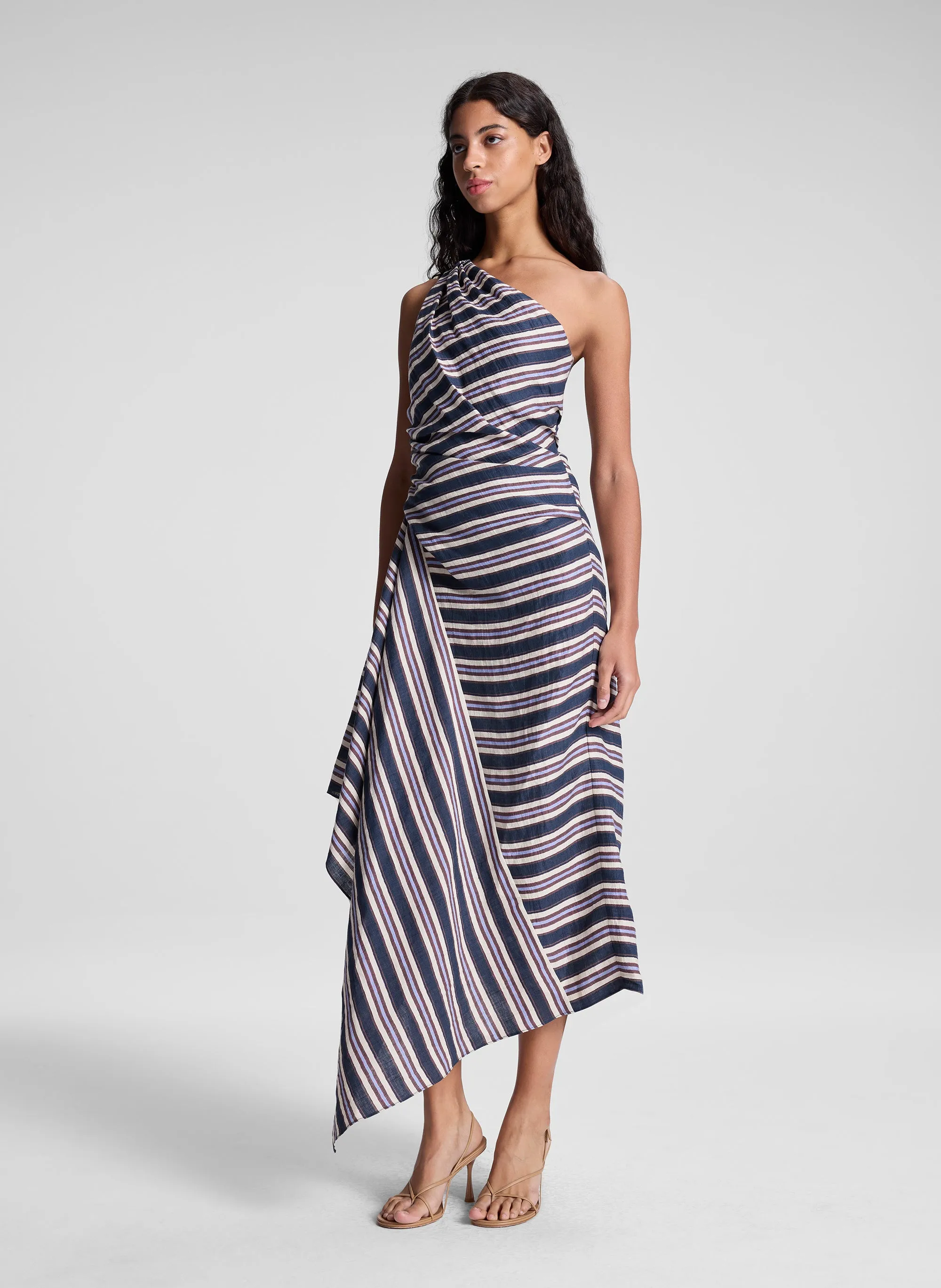 Lyn Striped Linen Midi Dress sold by A.L.C. product image thumbnail 5