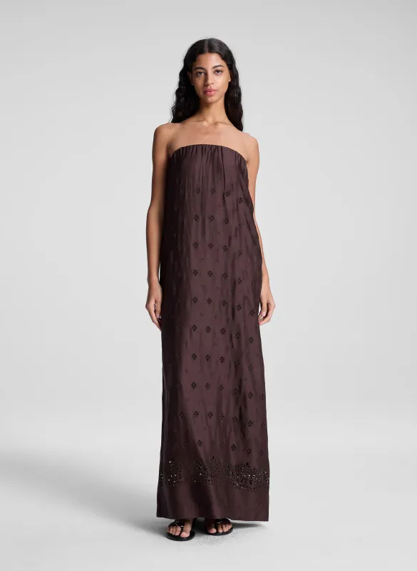 Dalia Strapless Embriodered Maxi Dress made by A.L.C.