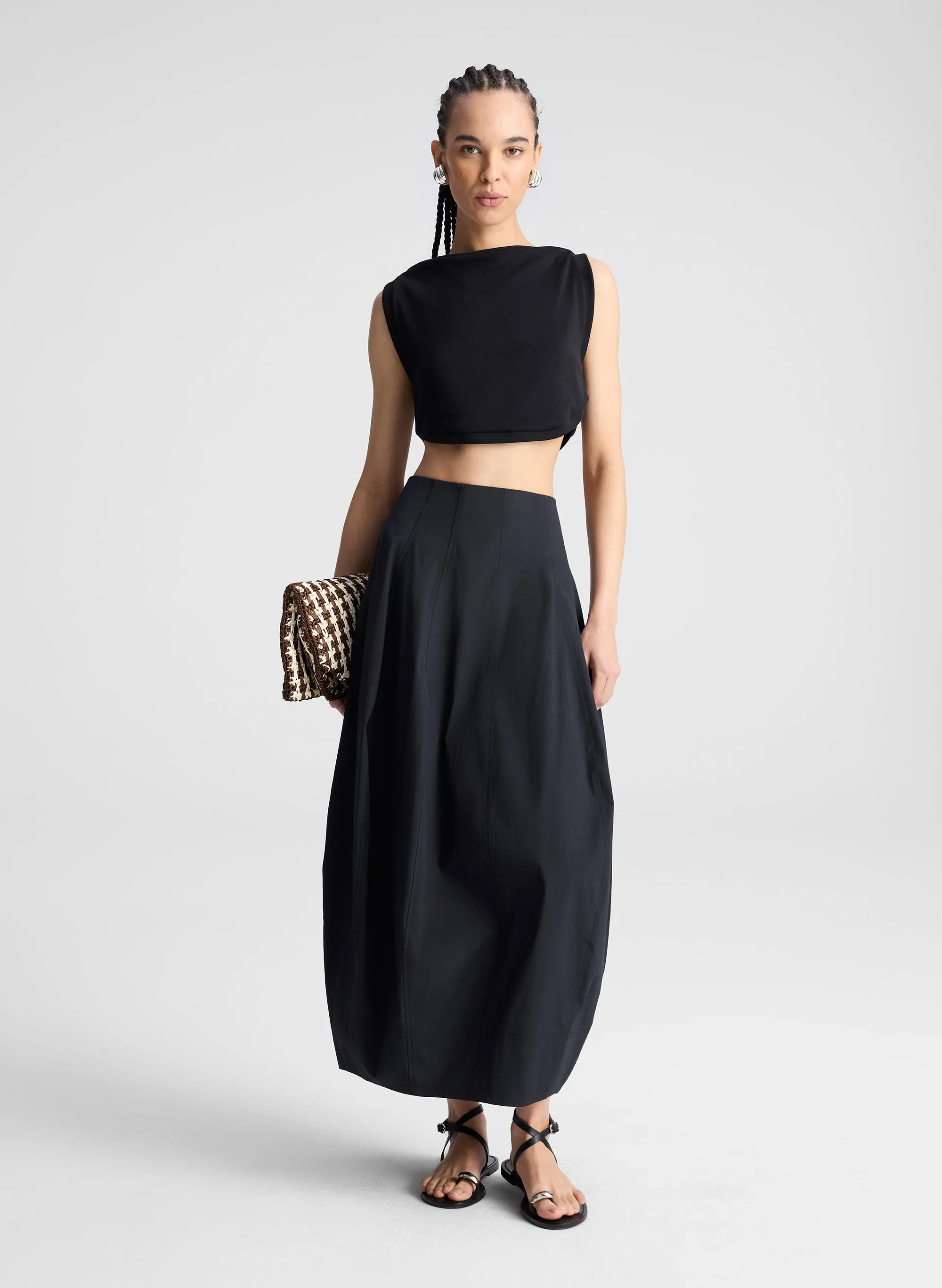 Veda Stretch Cotton Midi Skirt sold by A.L.C.