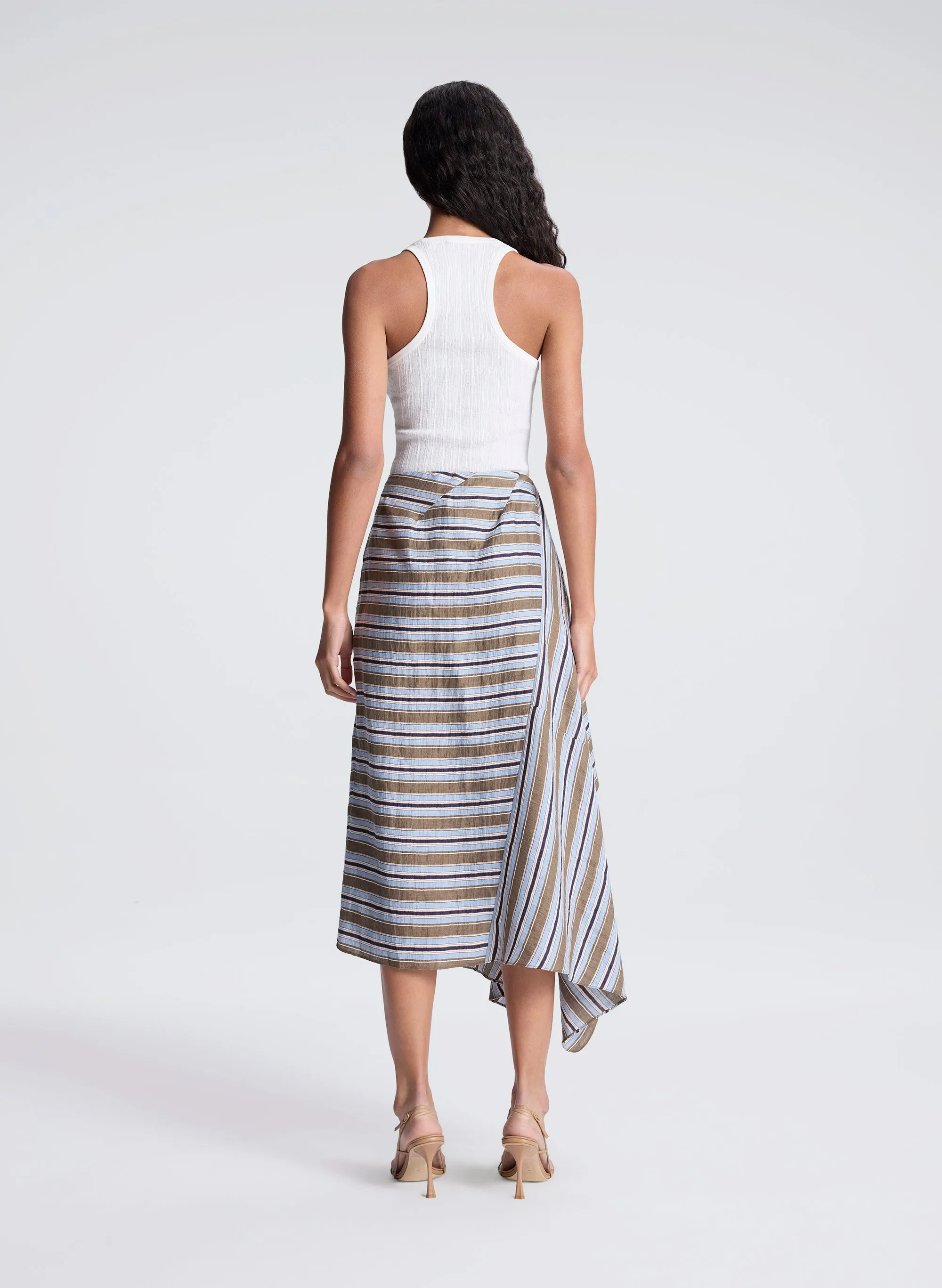 Lota Striped Linen Midi Skirt sold by A.L.C. product image thumbnail 5