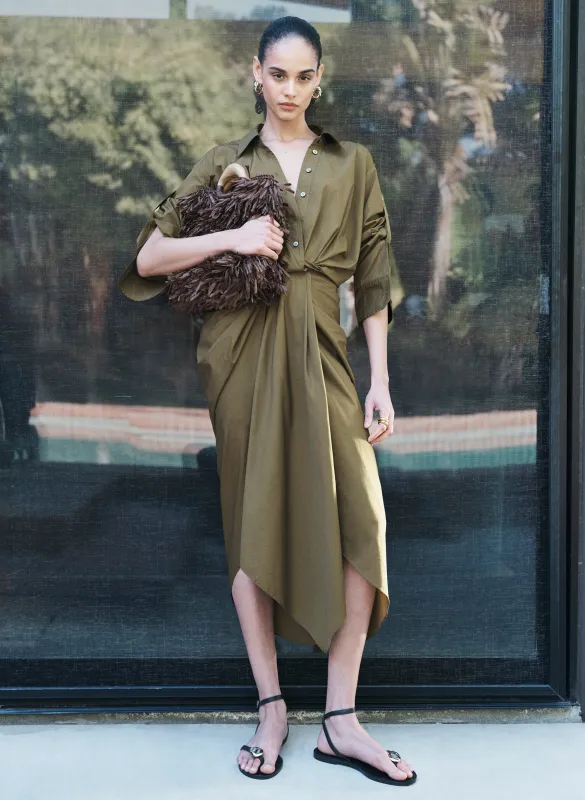 Rhodes Draped Cotton Midi Skirt made by A.L.C.