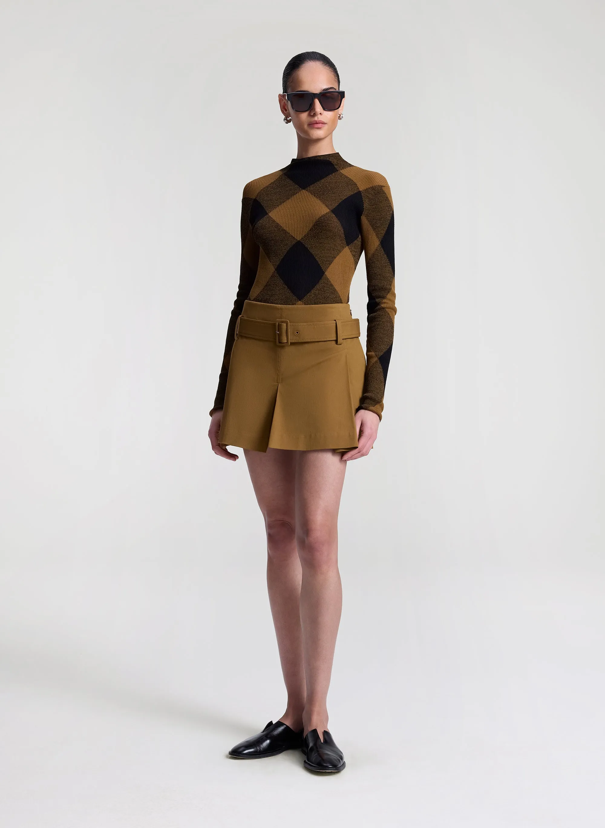 Hugh Fine Cotton Argyle Knit Top sold by A.L.C. product image thumbnail 4