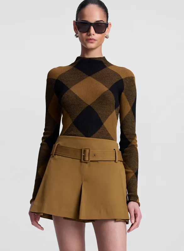 Hugh Fine Cotton Argyle Knit Top made by A.L.C.