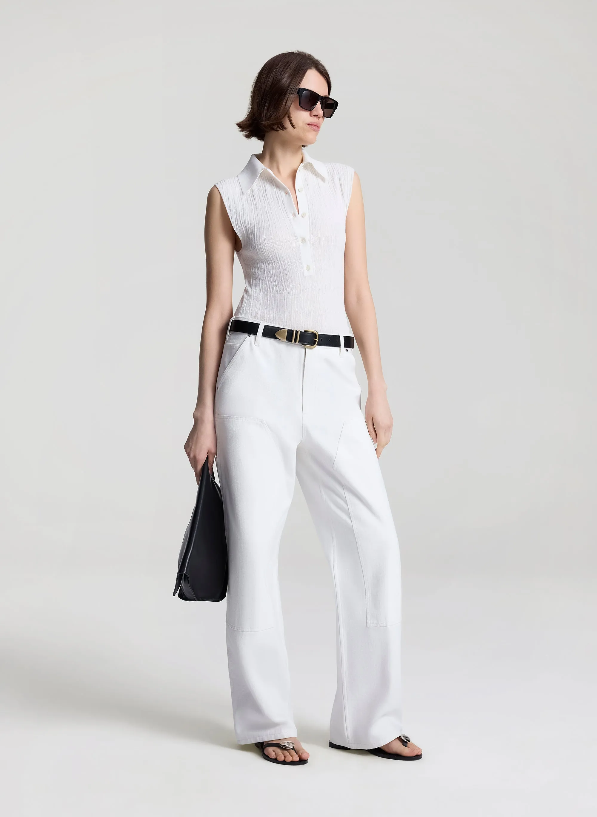 Ollie Fine Cotton Knit Polo Top sold by A.L.C. product image thumbnail 3
