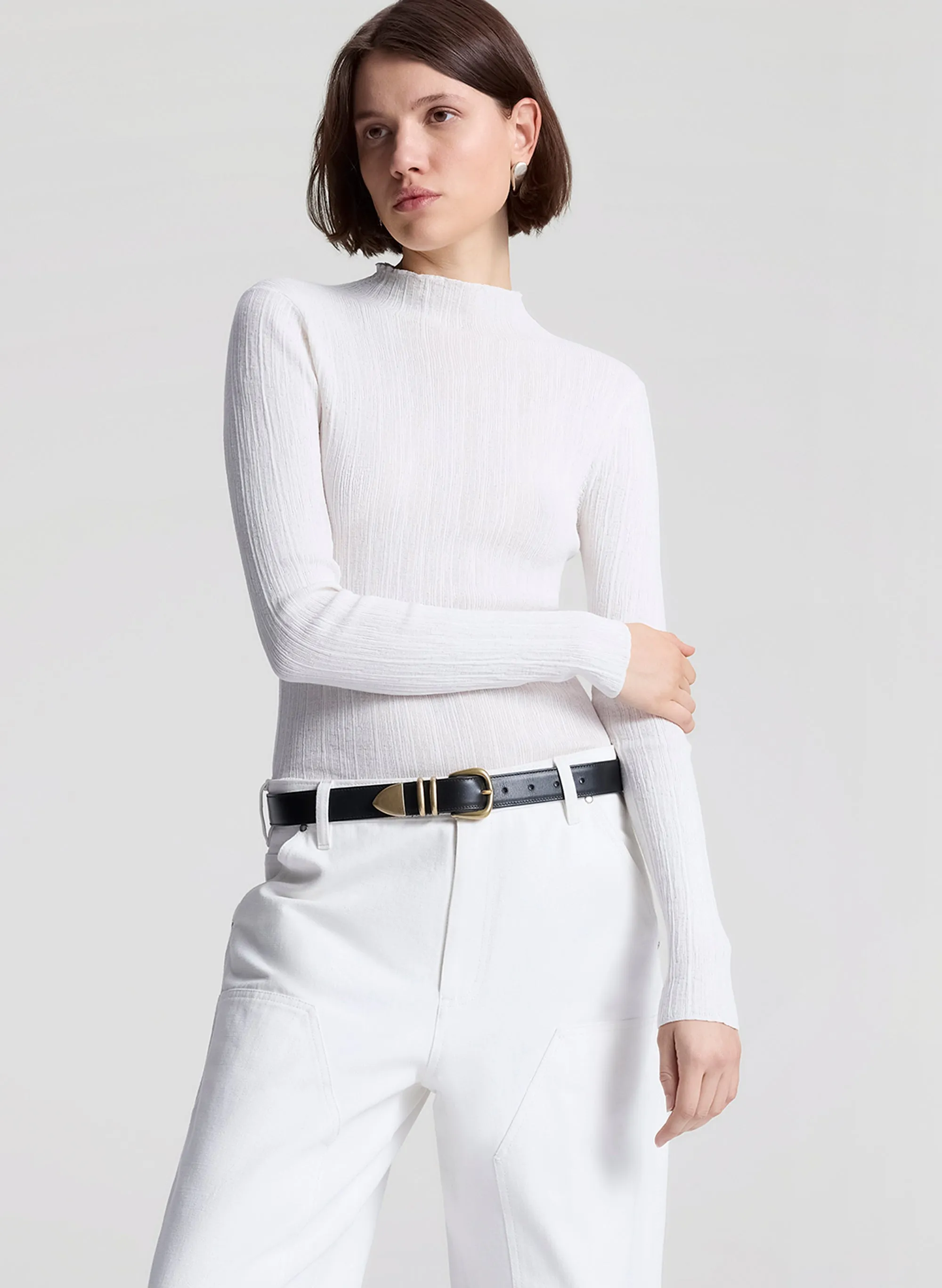 Hugh Fine Cotton Knit Top sold by A.L.C.