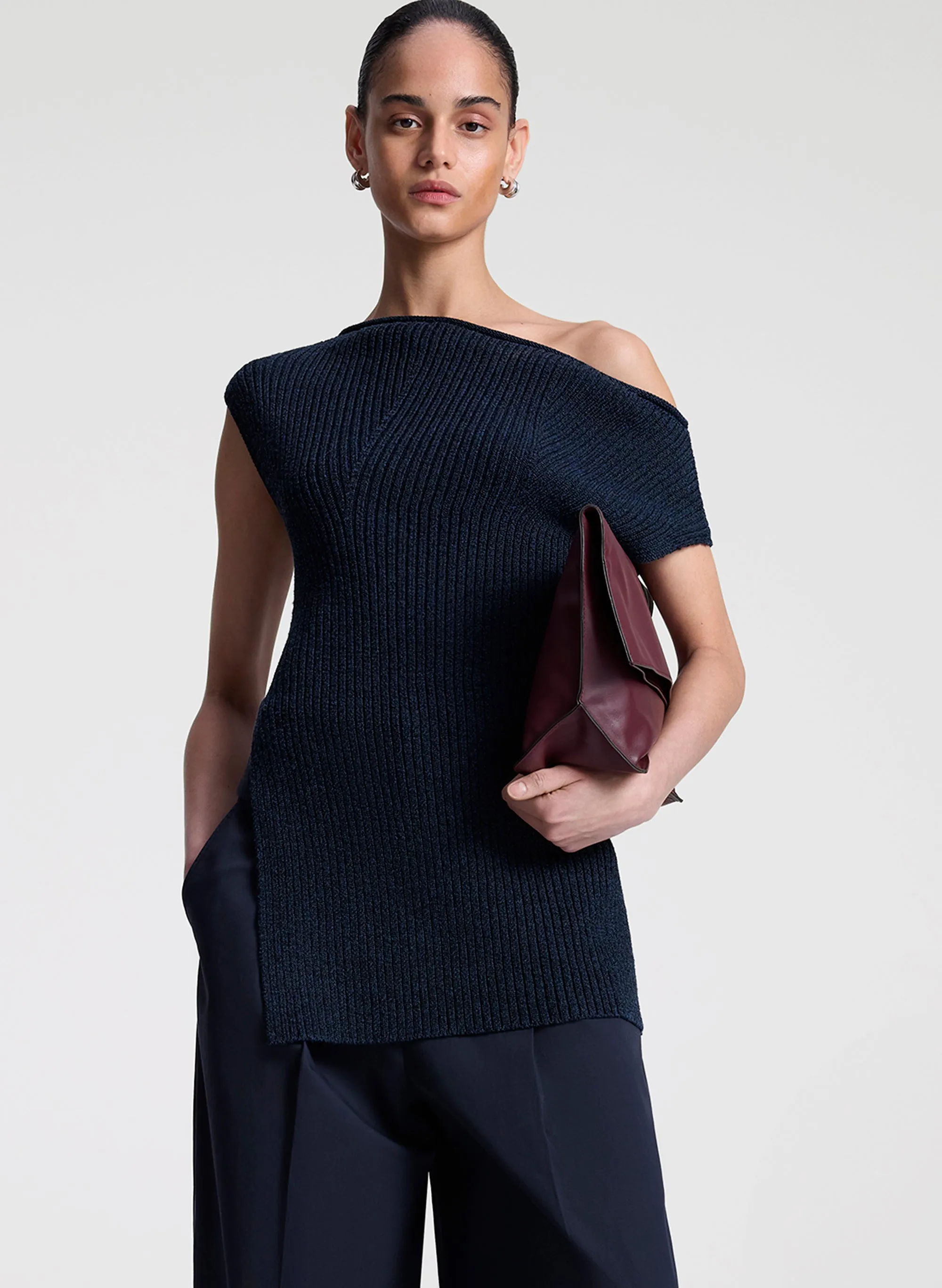Millie Knit Asymmetrical Top sold by A.L.C.