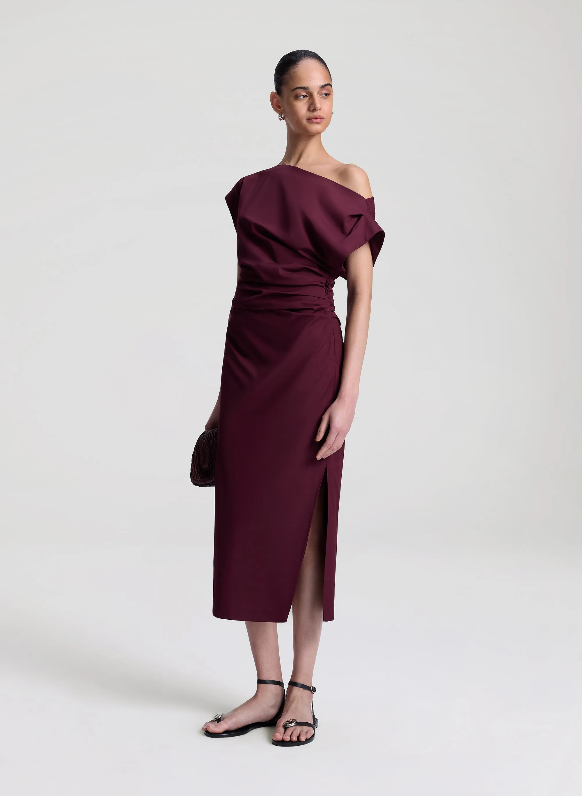 Nara Stretch Cotton Off Shoulder Midi Dress sold by A.L.C. product image thumbnail 3