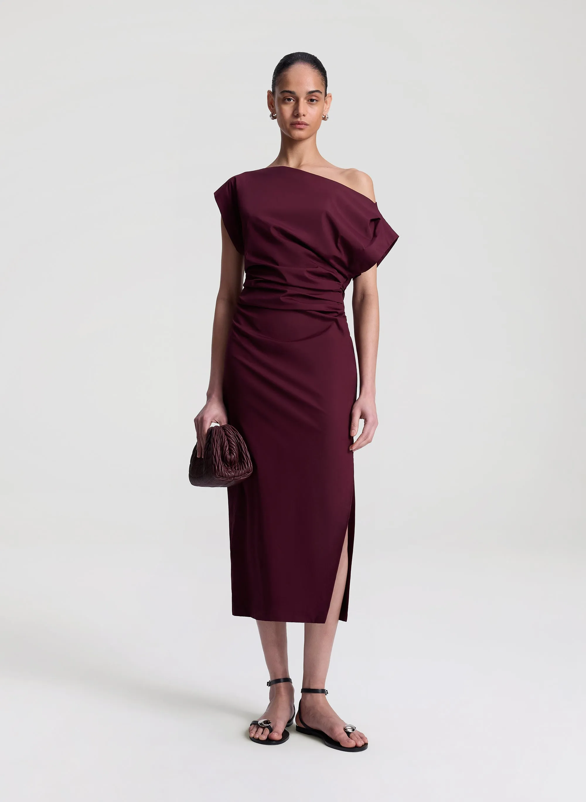 Nara Stretch Cotton Off Shoulder Midi Dress sold by A.L.C.