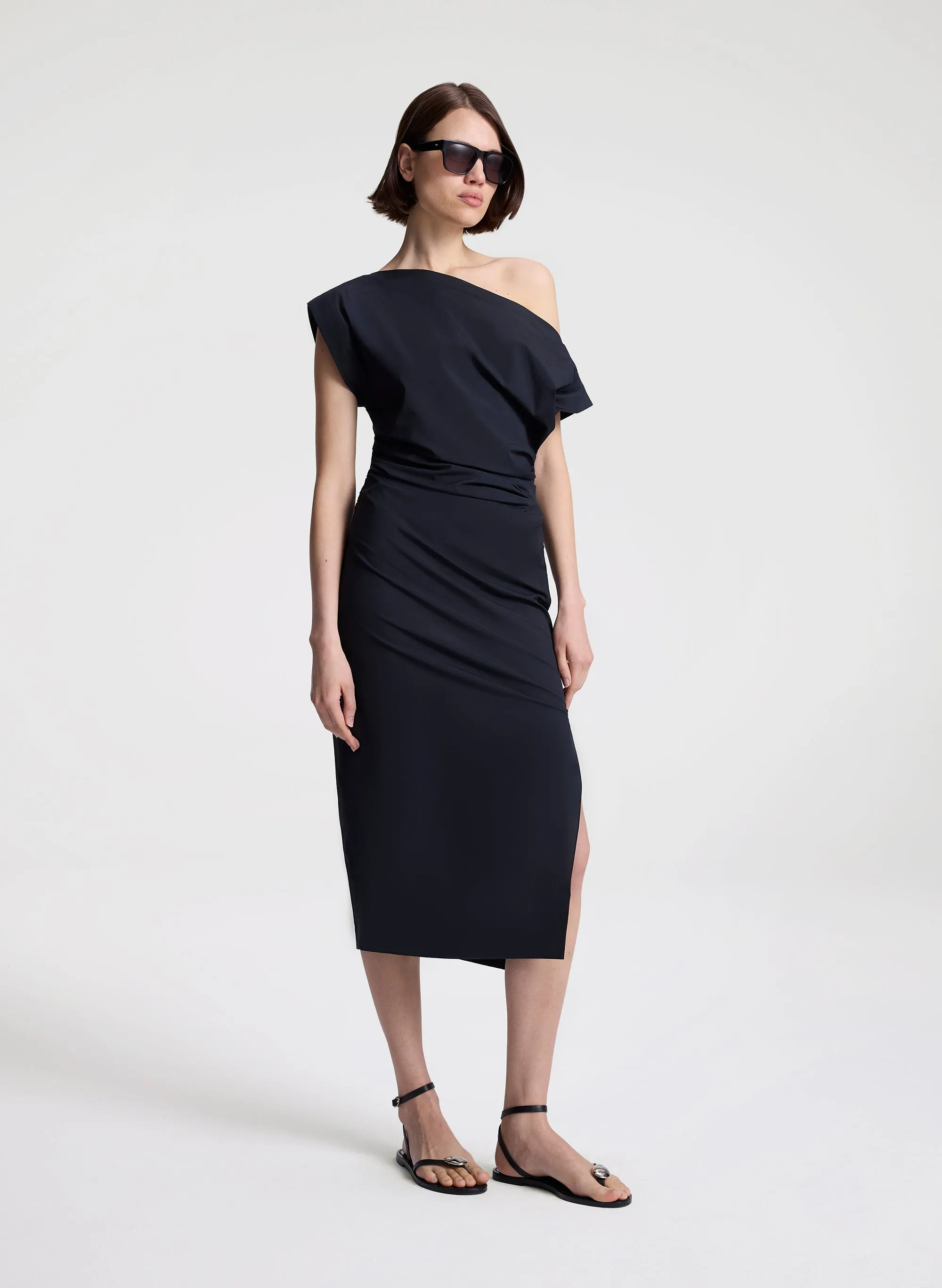 Nara Stretch Cotton Off Shoulder Midi Dress sold by A.L.C. product image thumbnail 3