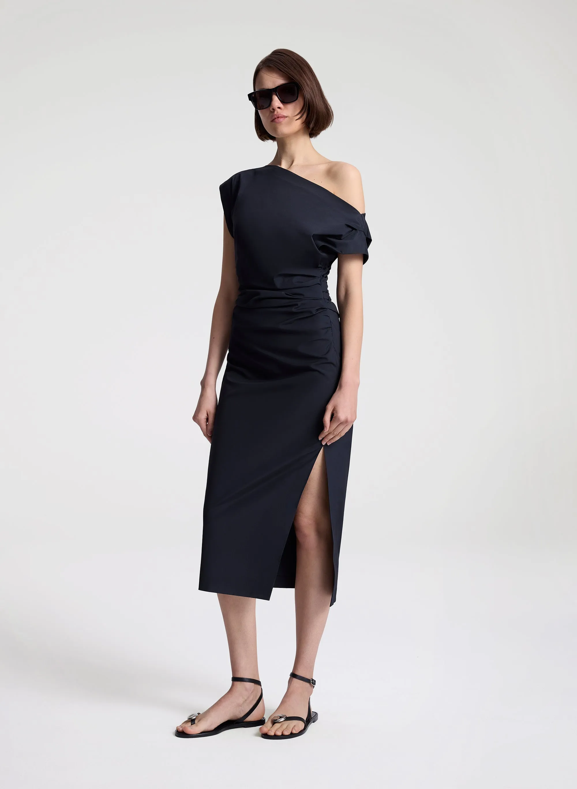 Nara Stretch Cotton Off Shoulder Midi Dress sold by A.L.C. product image thumbnail 4