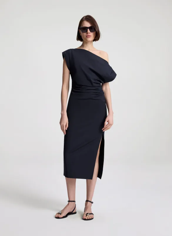 Nara Stretch Cotton Off Shoulder Midi Dress made by A.L.C.