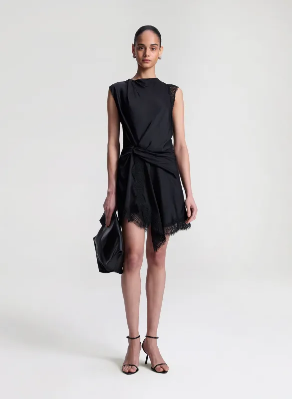 Dion Satin and Lace Mini Dress sold by A.L.C.