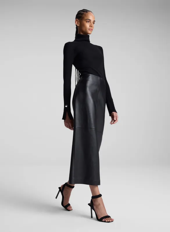 Marta Leather Midi Skirt sold by A.L.C.