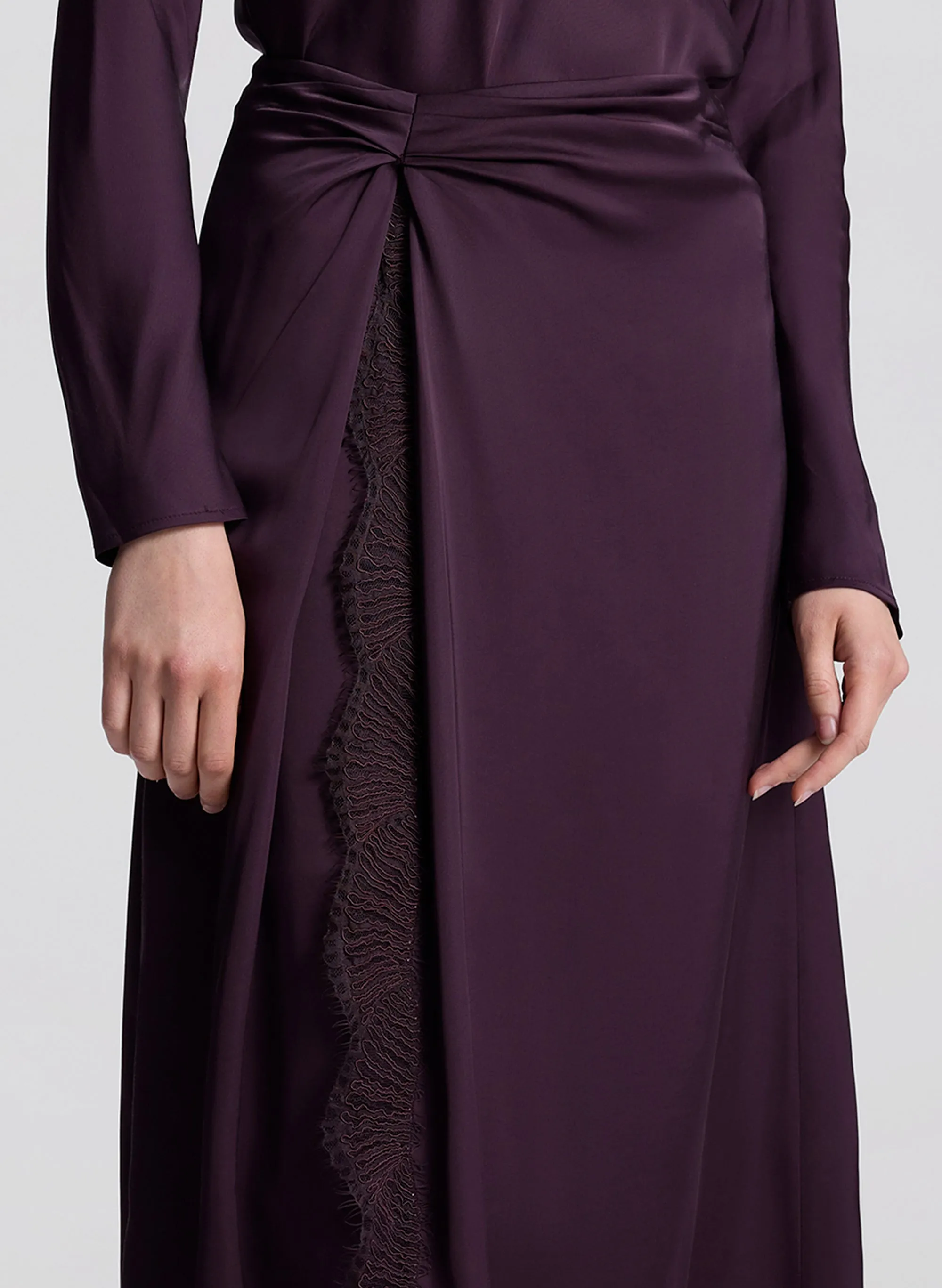 Bella Satin and Lace Midi Skirt sold by A.L.C. product image thumbnail 2