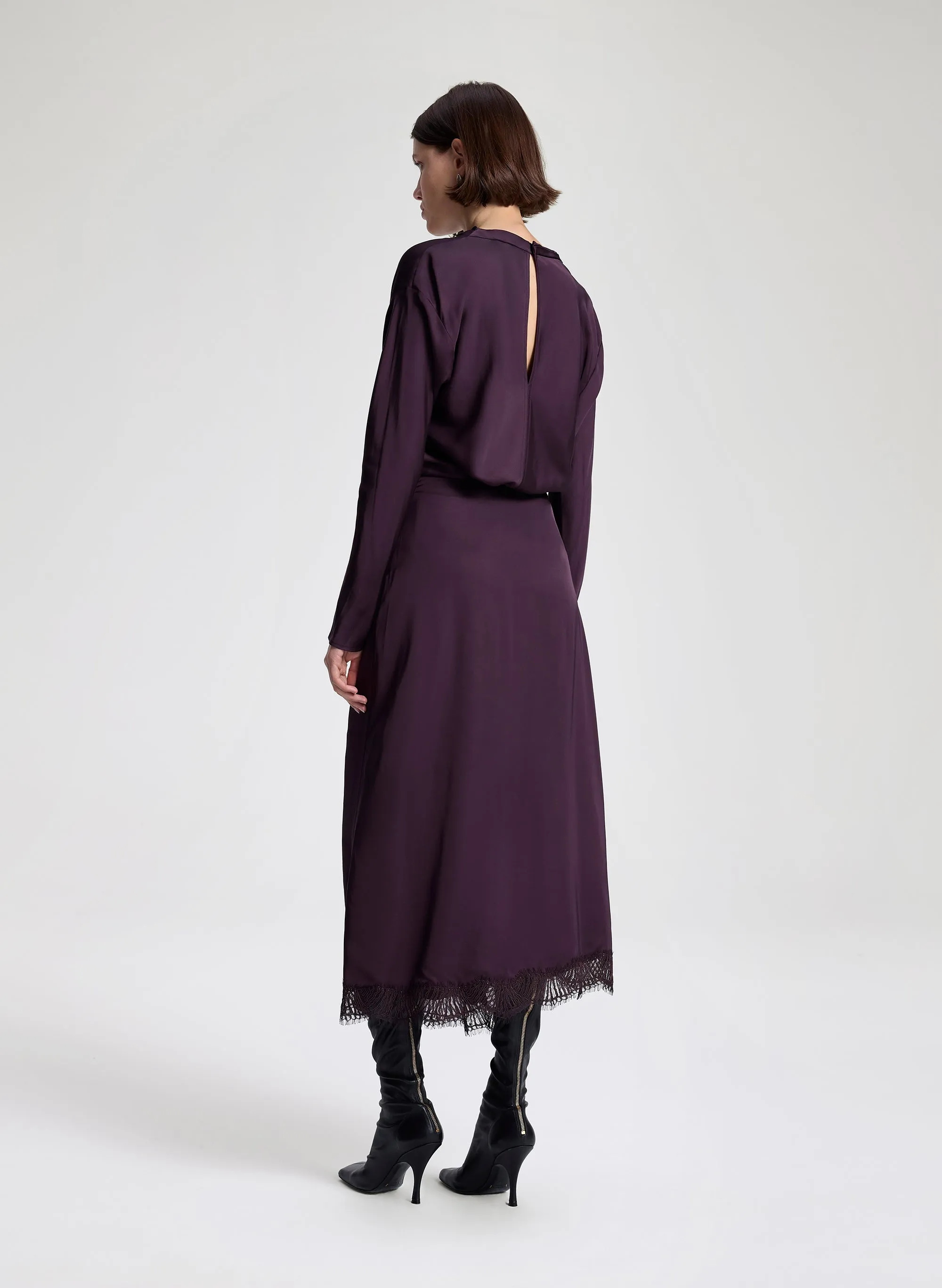Bella Satin and Lace Midi Skirt sold by A.L.C. product image thumbnail 5