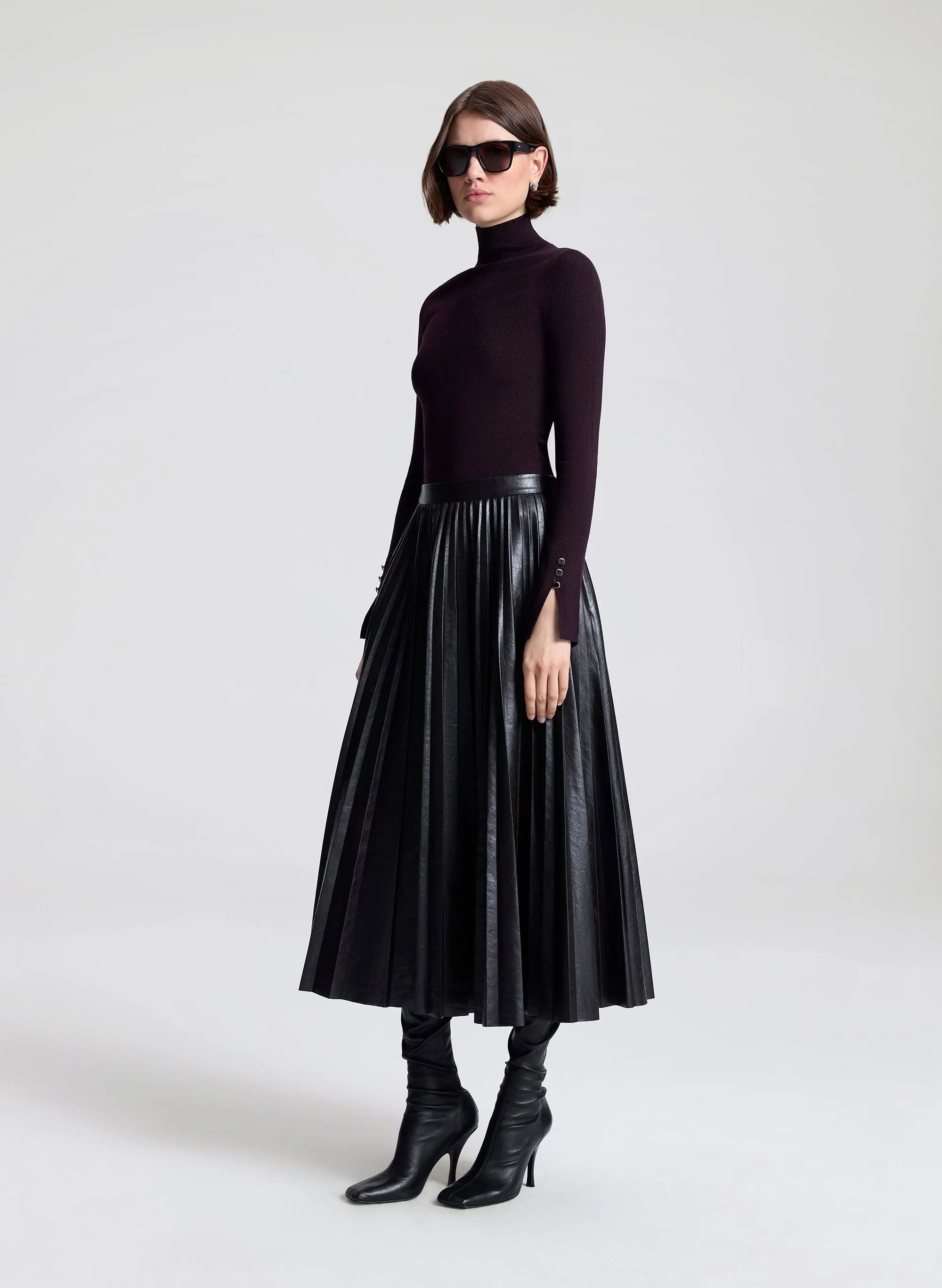 Etta Vegan Leather Midi Skirt sold by A.L.C. product image thumbnail 4
