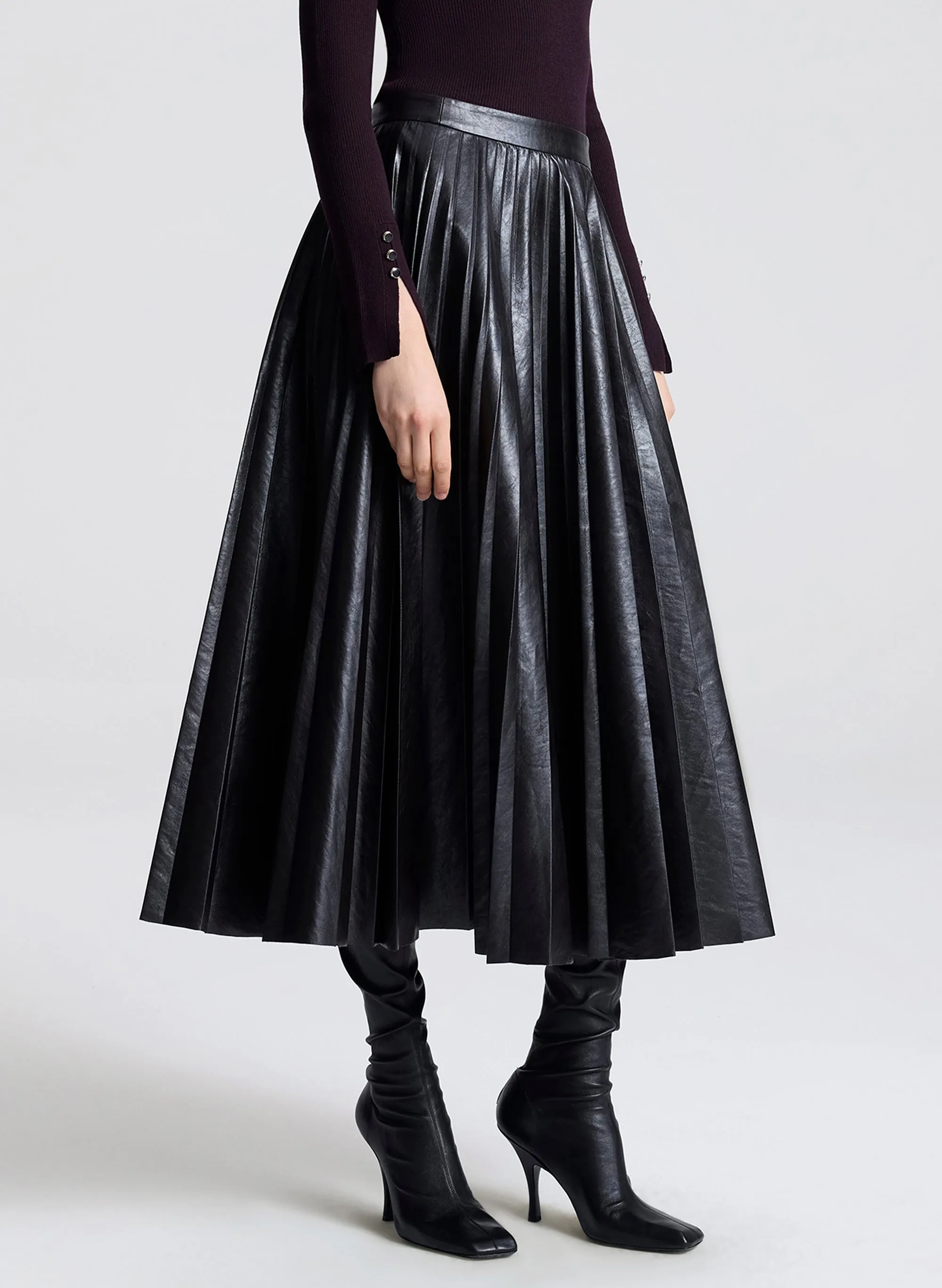Etta Vegan Leather Midi Skirt sold by A.L.C. product image thumbnail 3