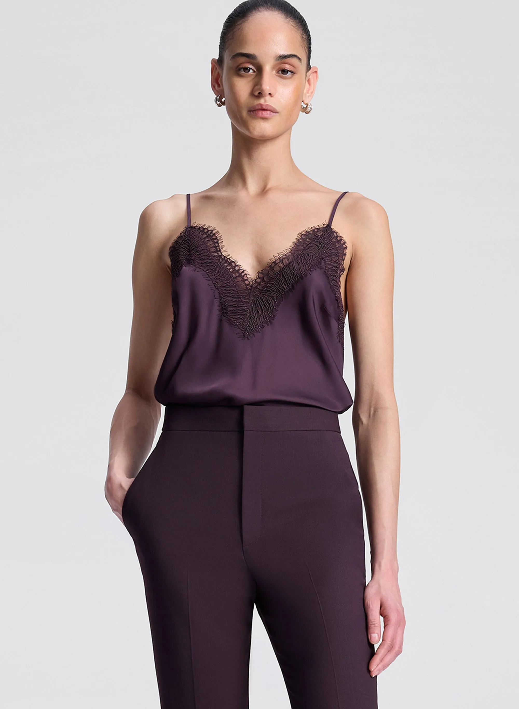 Presley Satin and Lace Camisole Top sold by A.L.C.