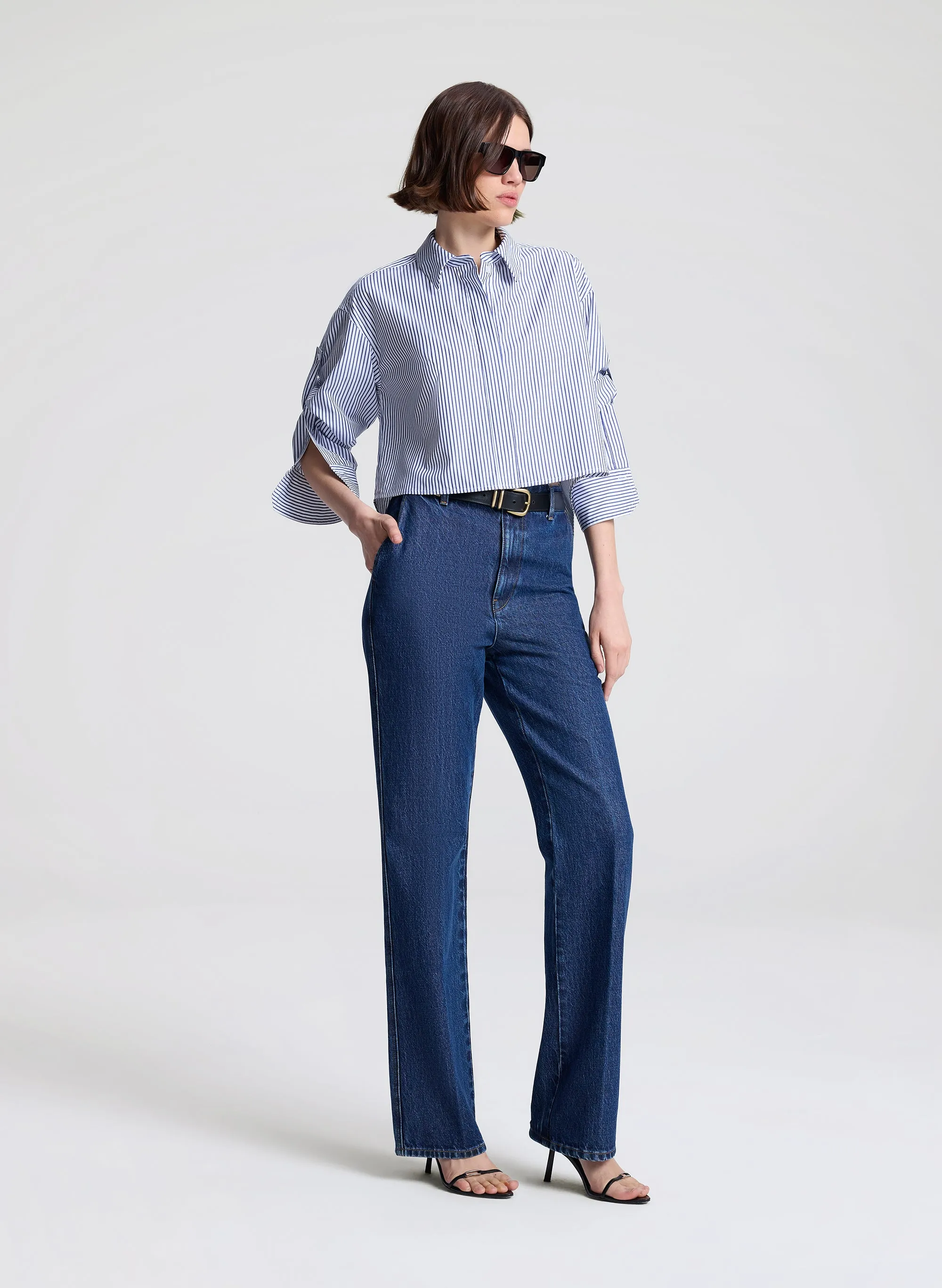 Maude Cropped Cotton Shirt sold by A.L.C. product image thumbnail 3