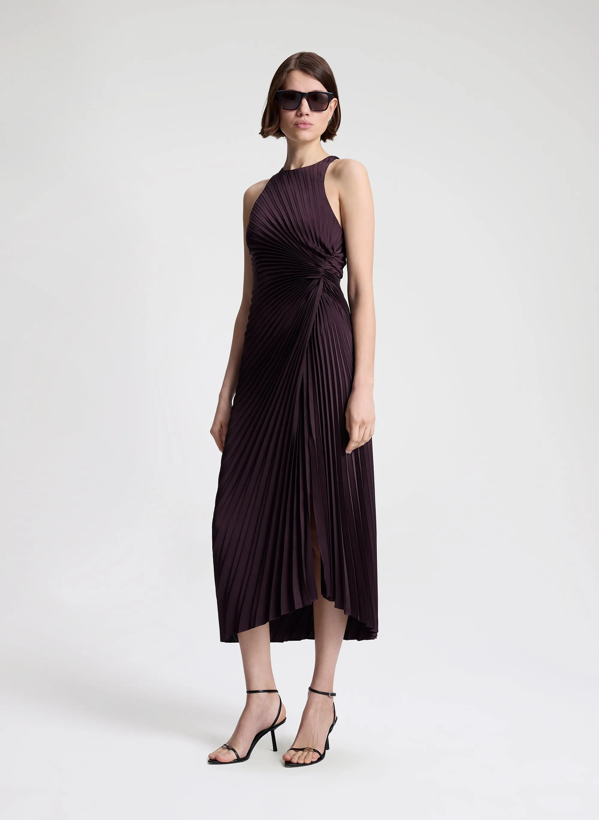 Reagan Satin Pleated Midi Dress sold by A.L.C. product image thumbnail 4