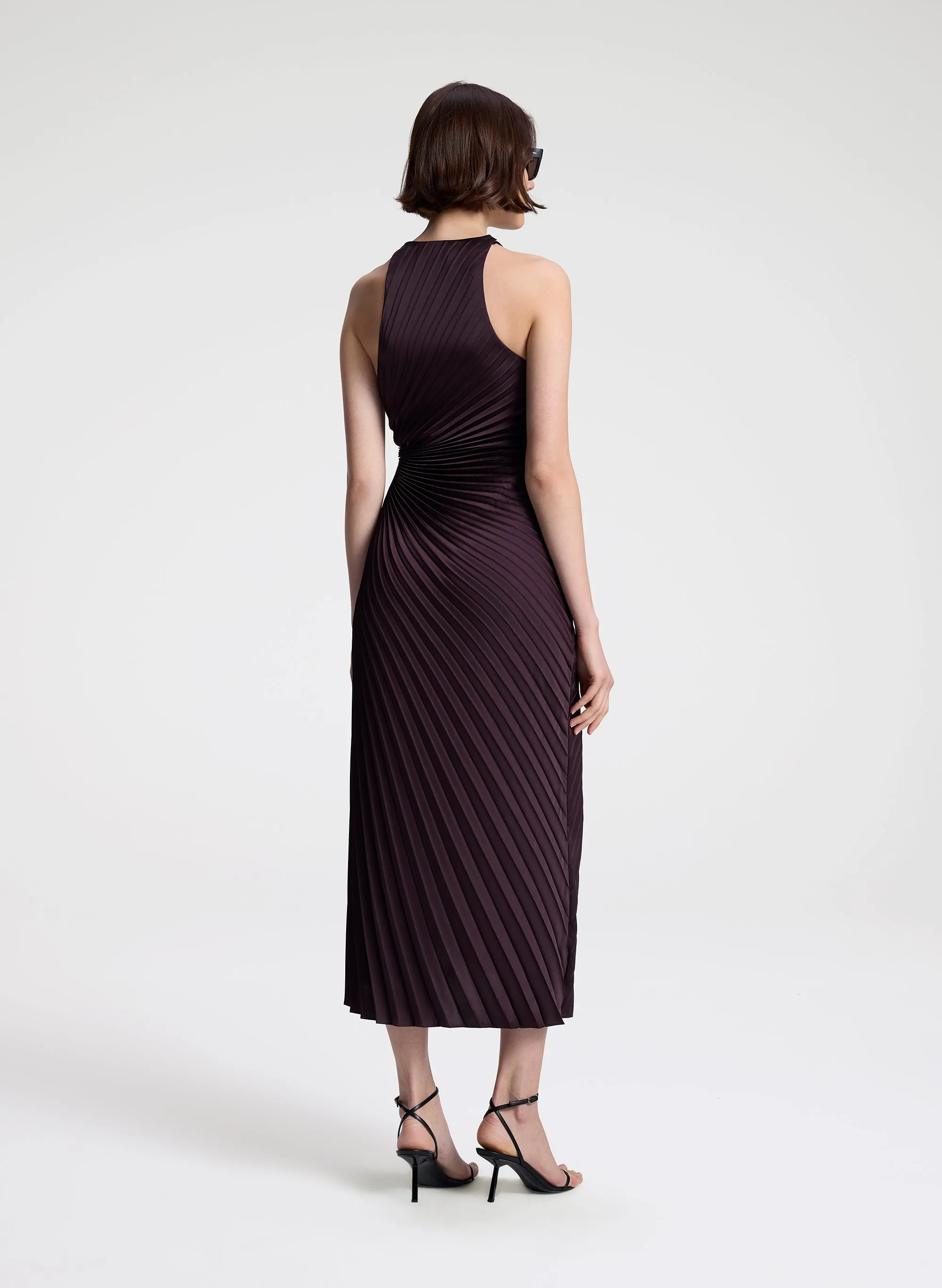 Reagan Satin Pleated Midi Dress sold by A.L.C. product image thumbnail 5