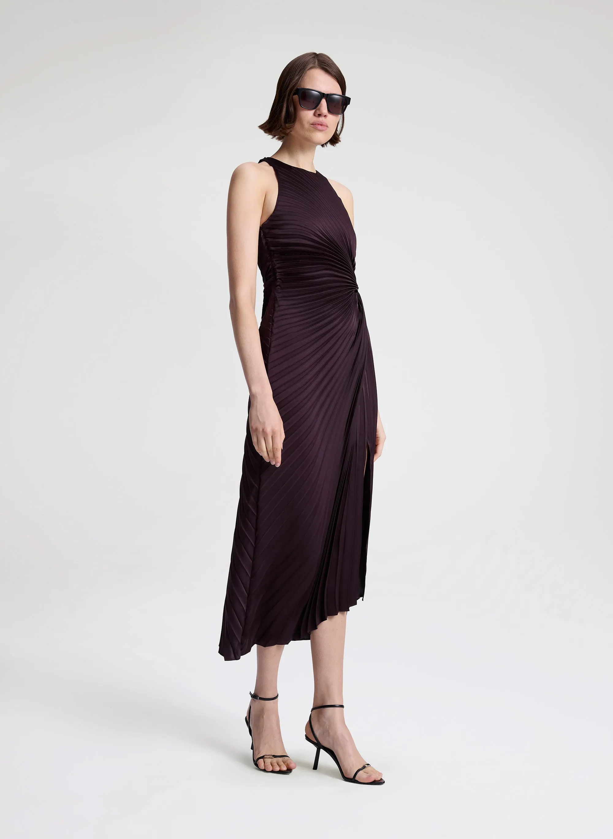 Reagan Satin Pleated Midi Dress sold by A.L.C. product image thumbnail 3