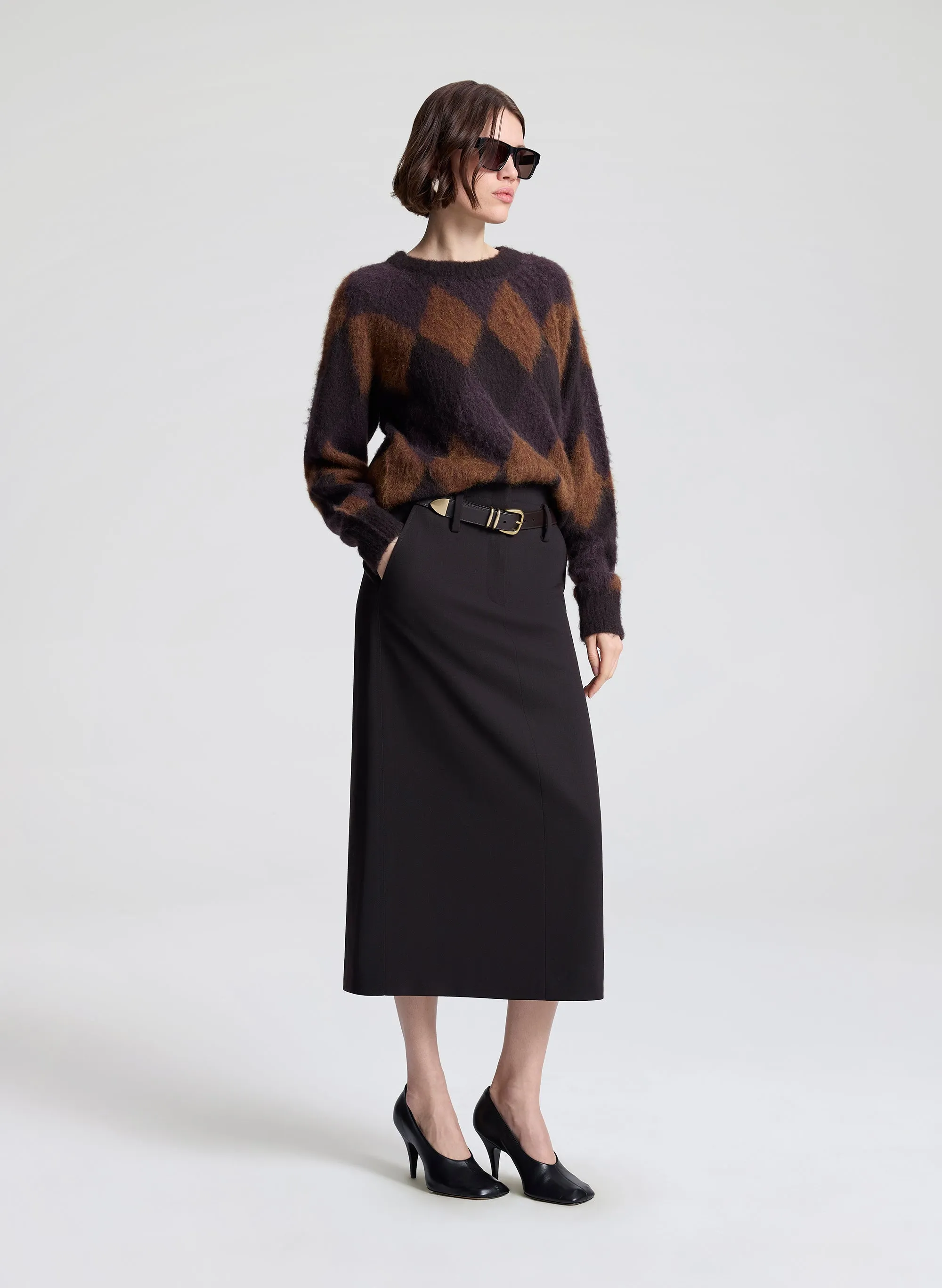 Ezra Brushed Alpaca Argyle Sweater sold by A.L.C. product image thumbnail 3