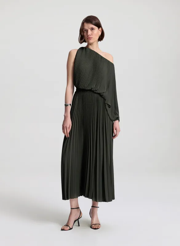 Mara Georgette Pleated Midi Dress made by A.L.C.