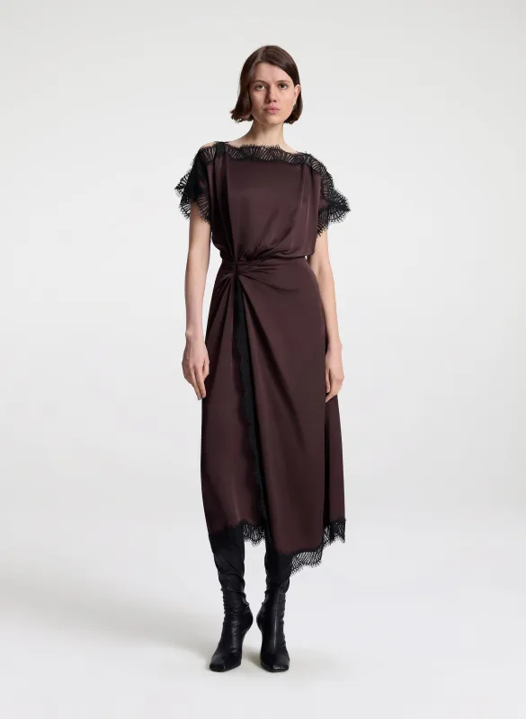 Luna Satin and Lace Midi Dress sold by A.L.C.