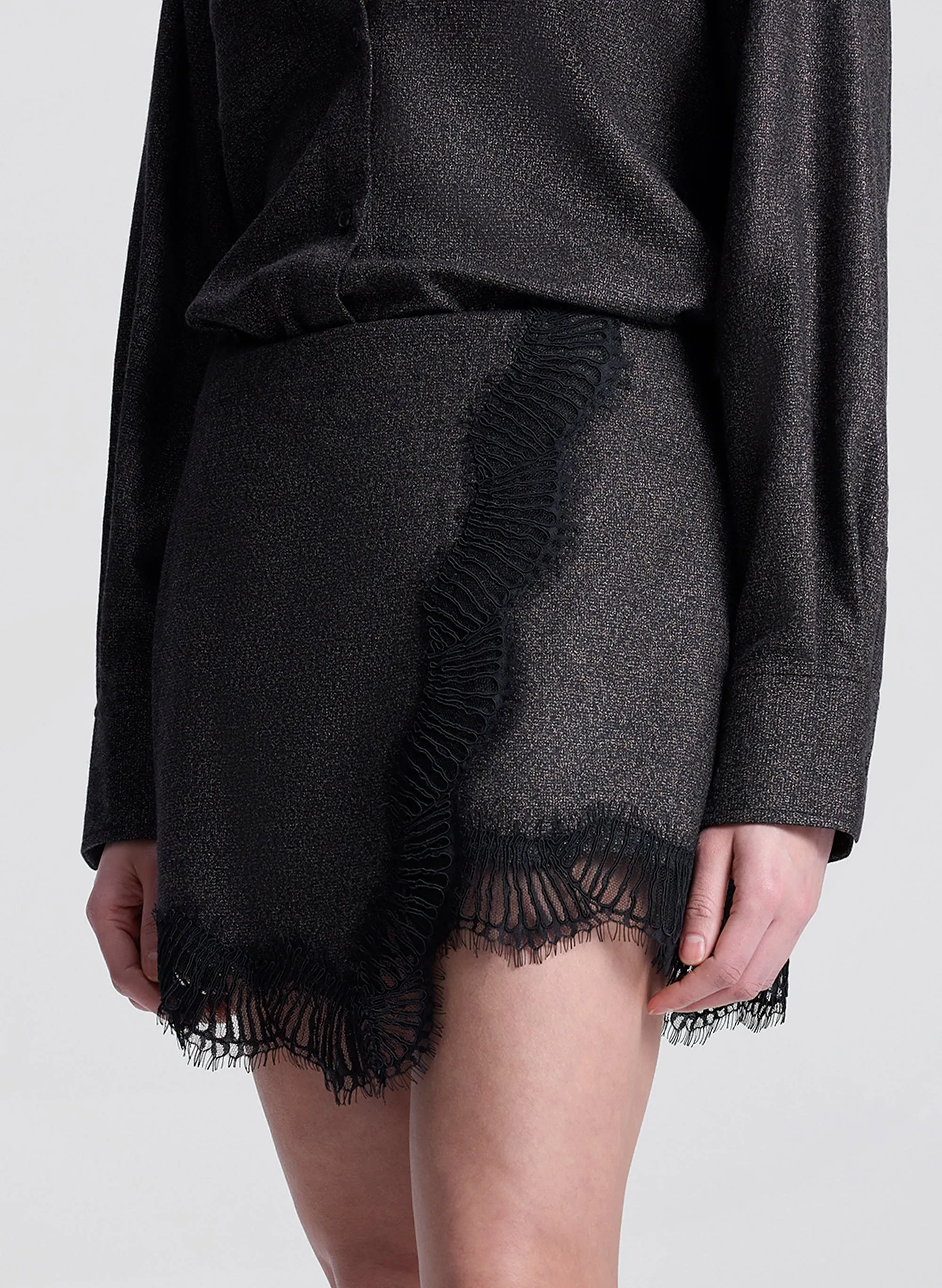 Sophia Wool Marled and Lace Mini Skirt sold by A.L.C. product image thumbnail 2