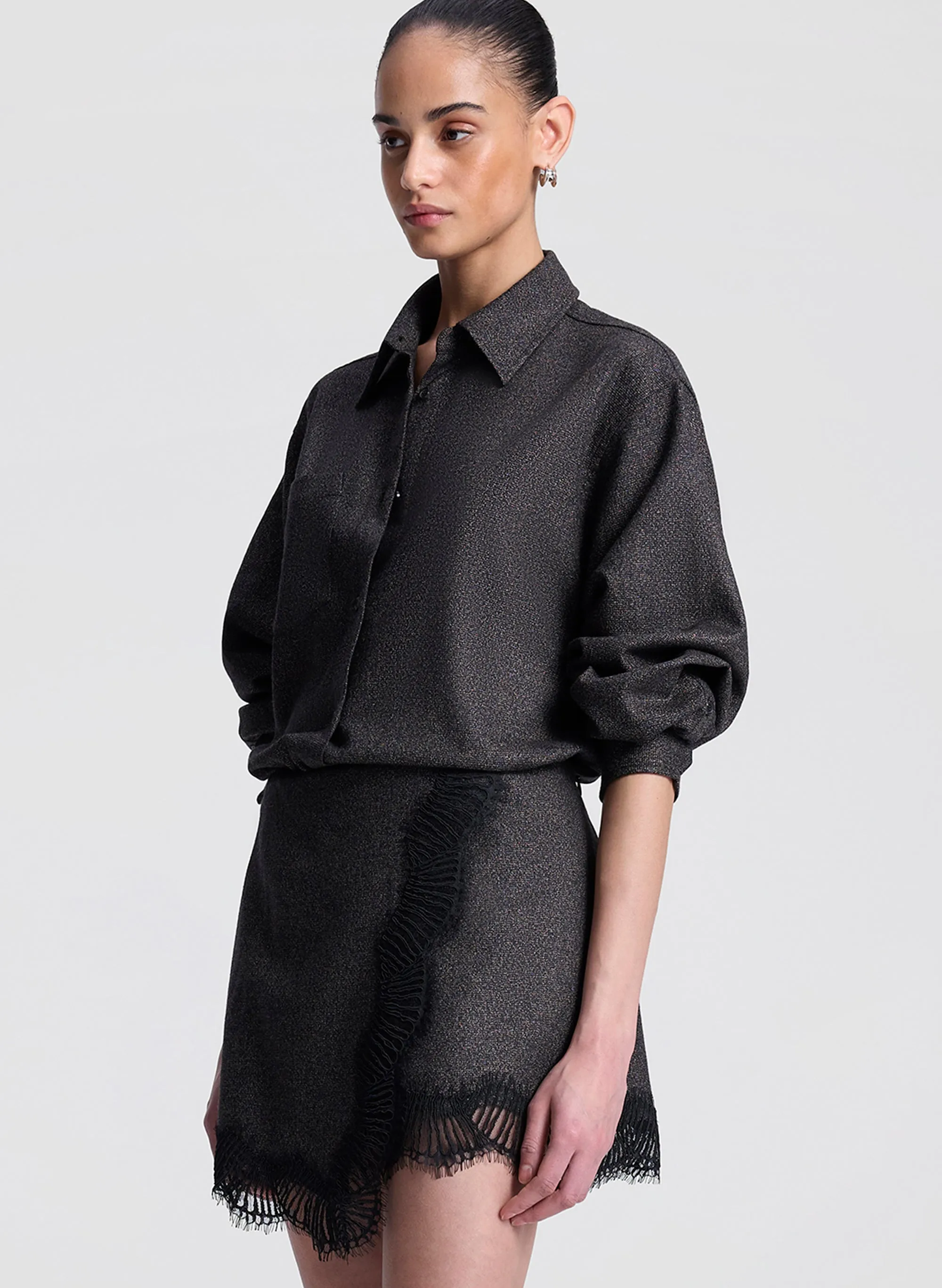 Sophia Wool Marled and Lace Mini Skirt sold by A.L.C. product image thumbnail 4