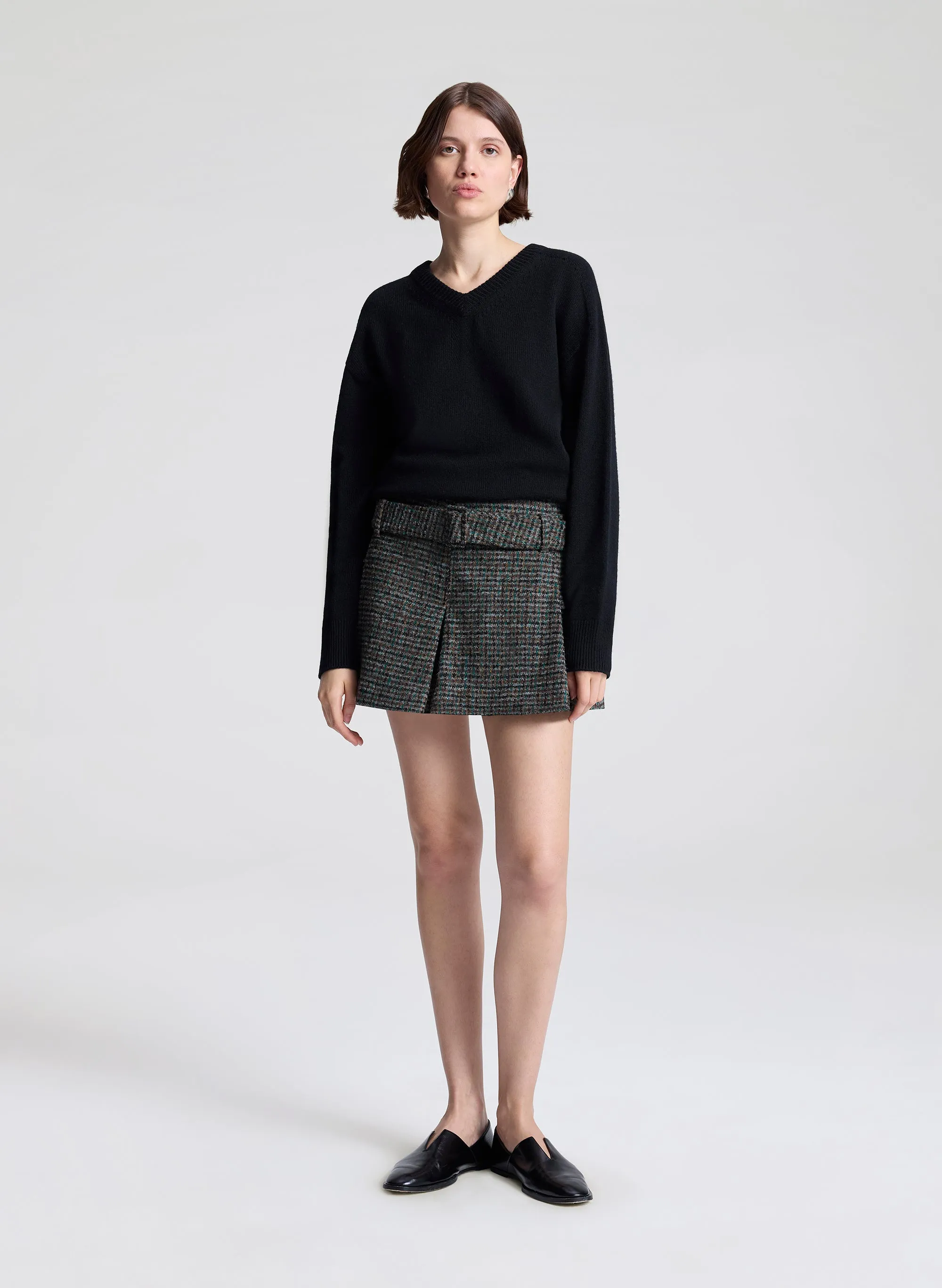 Como Tweed Belted Short sold by A.L.C.