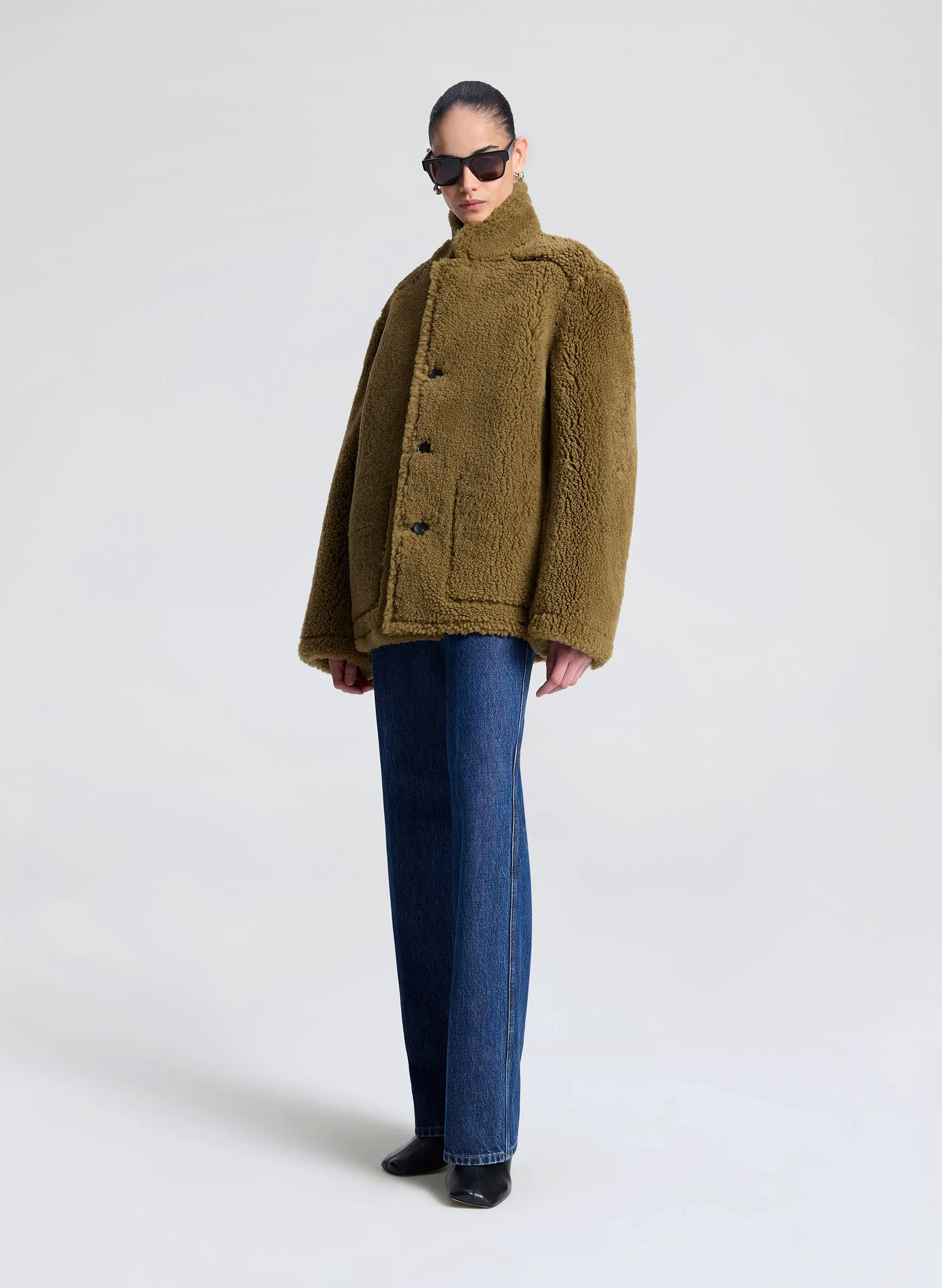 Ruth Glossy Leather and Shearling Reversible Coat sold by A.L.C. product image thumbnail 5