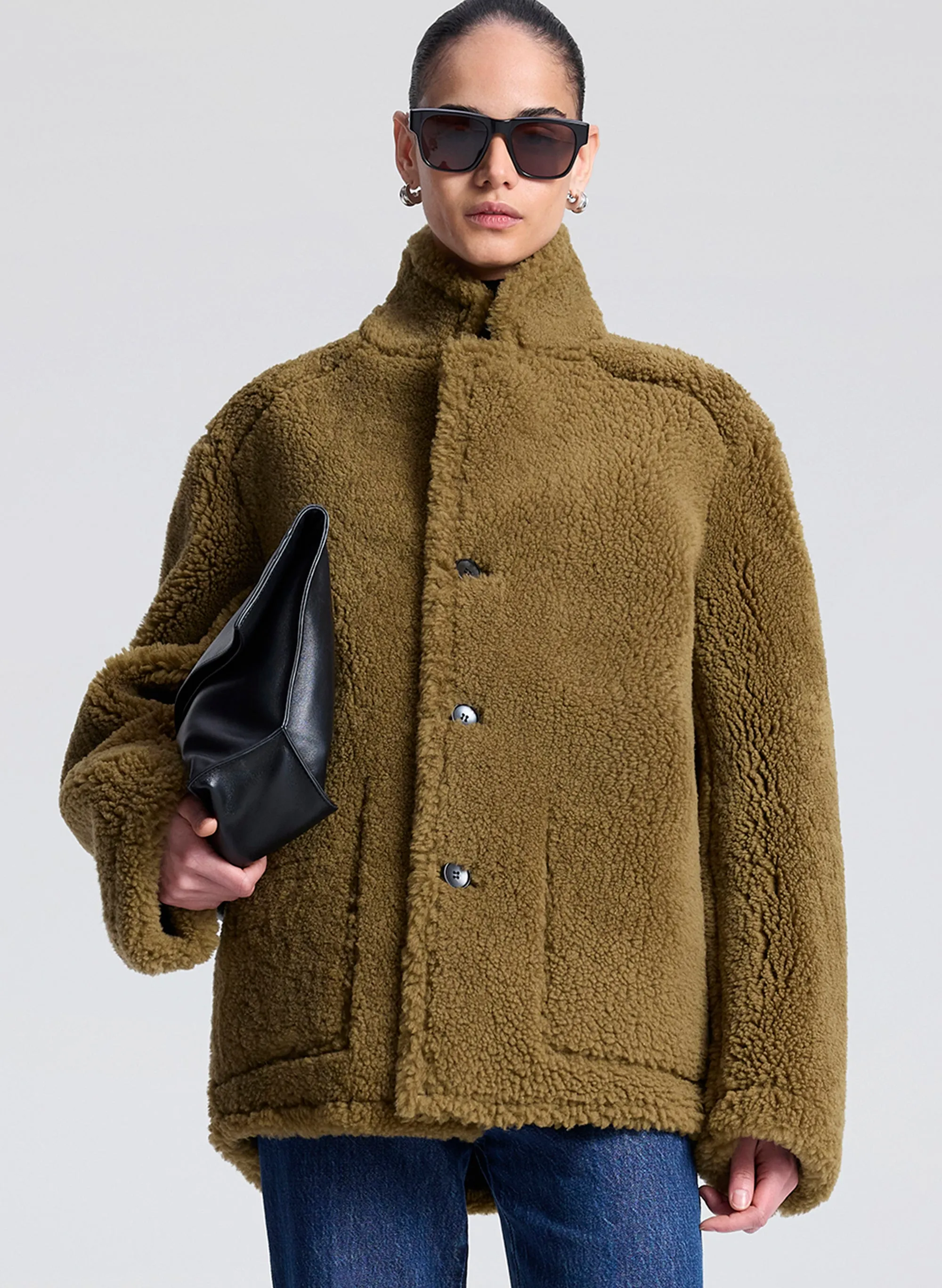 Ruth Glossy Leather and Shearling Reversible Coat sold by A.L.C. product image thumbnail 2