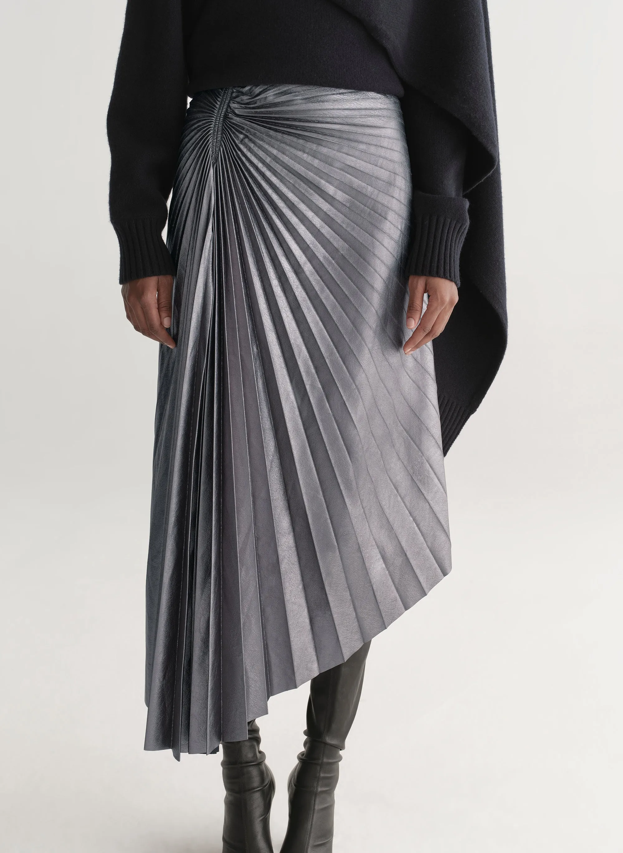 Tracy Metallic Vegan Leather Skirt sold by A.L.C. product image thumbnail 2