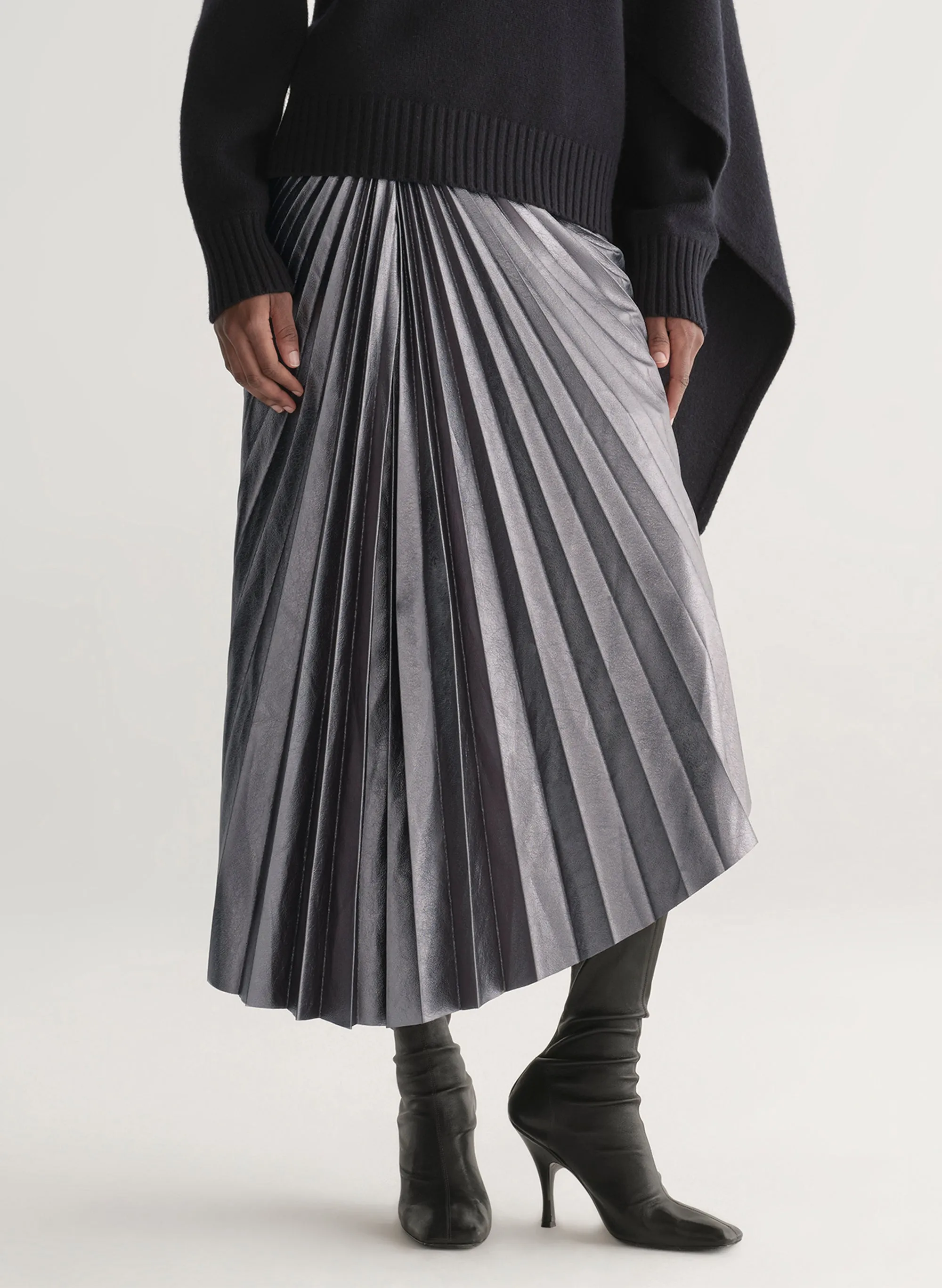 Tracy Metallic Vegan Leather Skirt sold by A.L.C. product image thumbnail 3