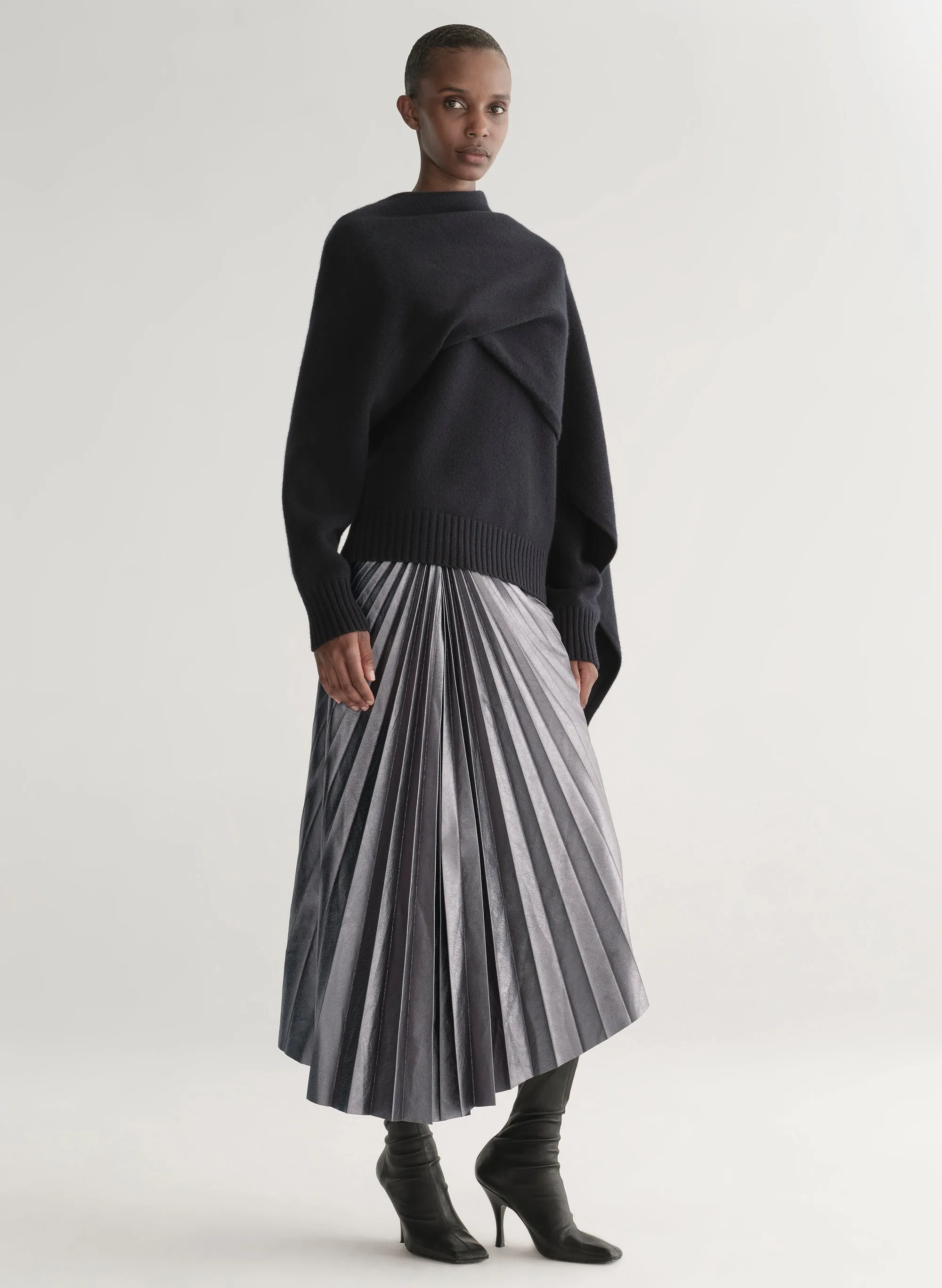 Tracy Metallic Vegan Leather Skirt sold by A.L.C. product image thumbnail 4