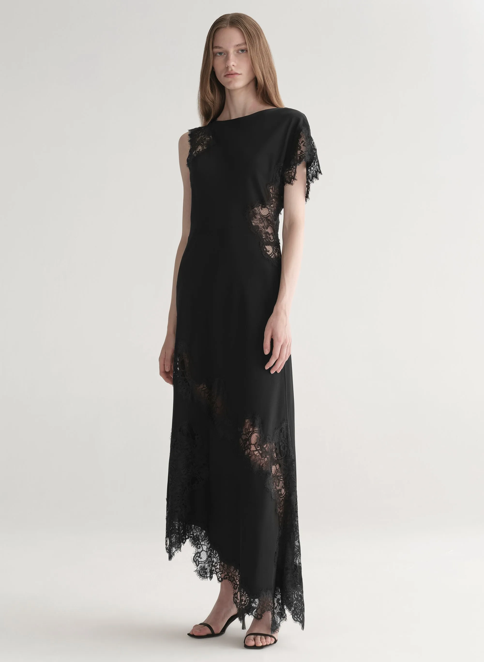 Alessia Textured Satin and Lace Maxi Dress sold by A.L.C. product image thumbnail 4