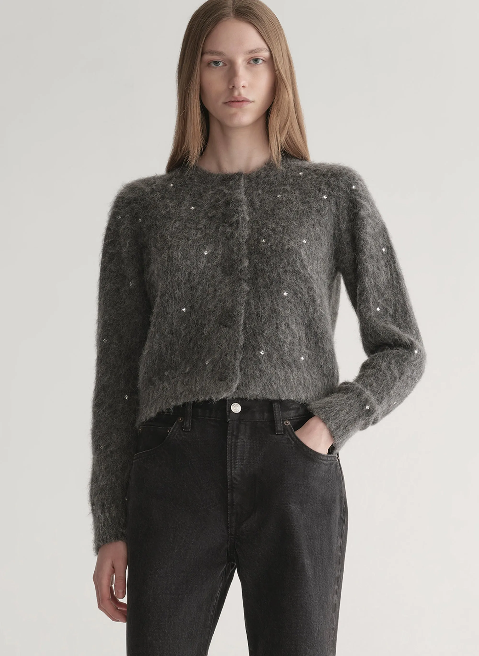 Lainie Embellished Brushed Alpaca Cardigan sold by A.L.C.