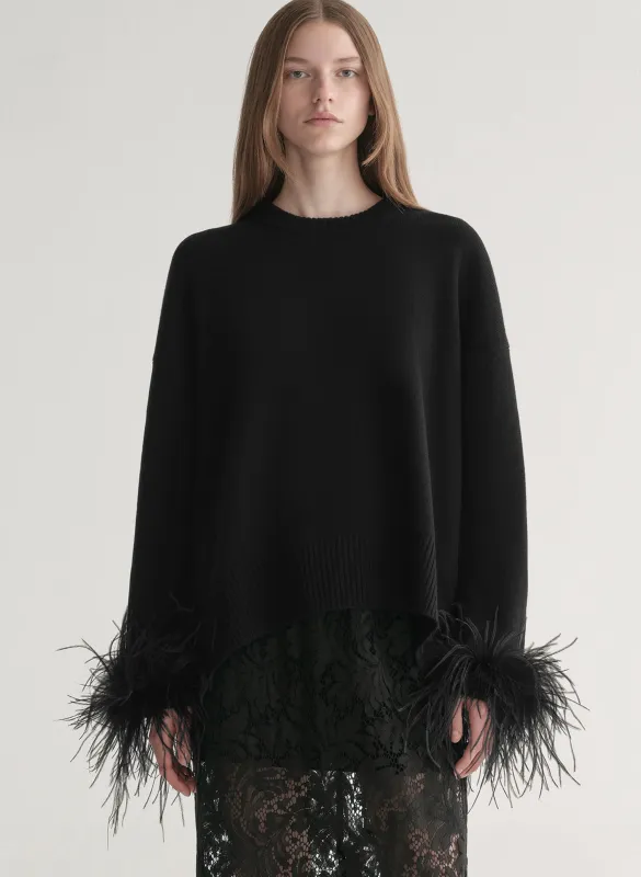 Wilda Feather Trimmed Sweater sold by A.L.C.