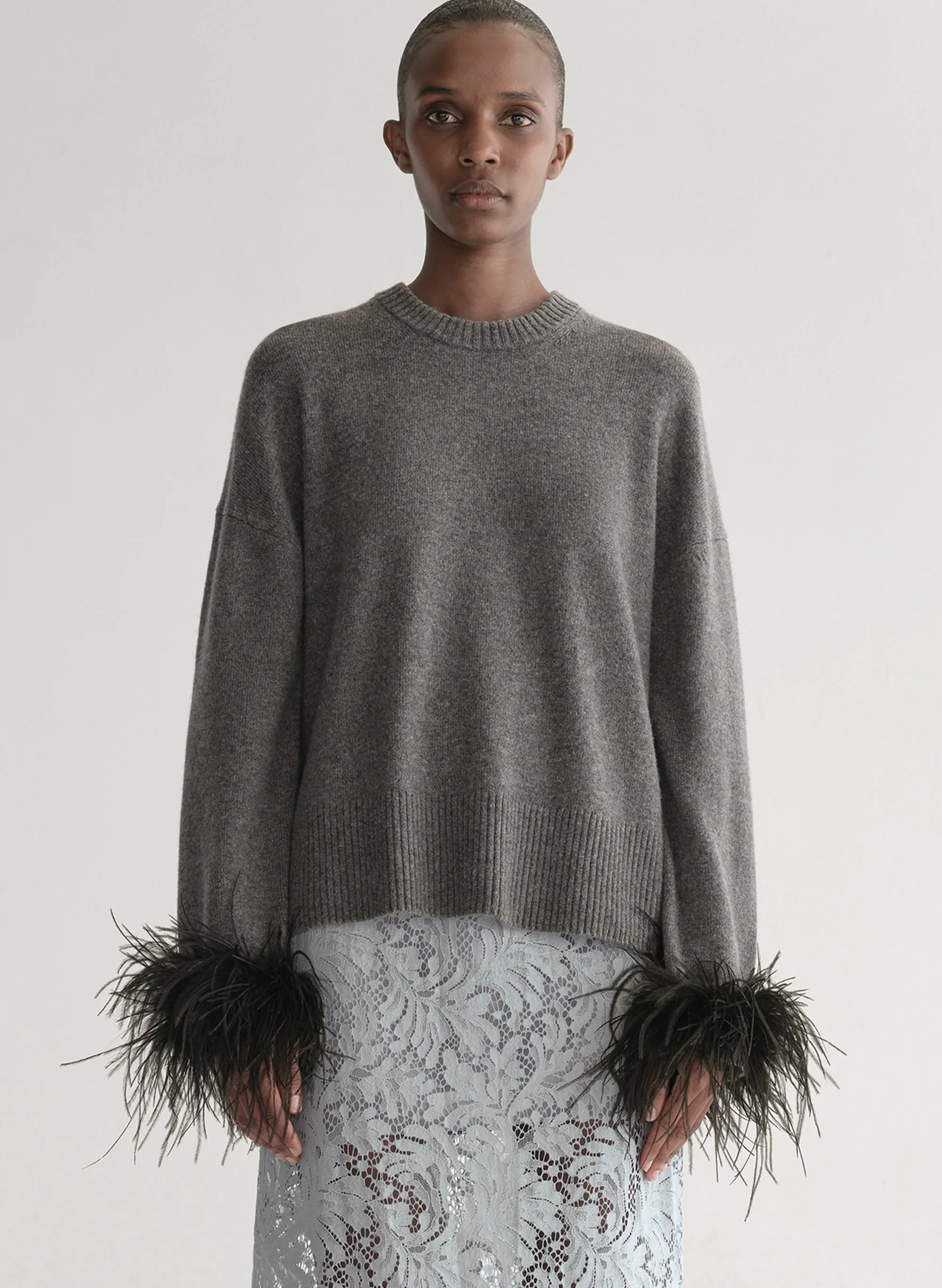 Wilda Feather Trimmed Sweater sold by A.L.C.
