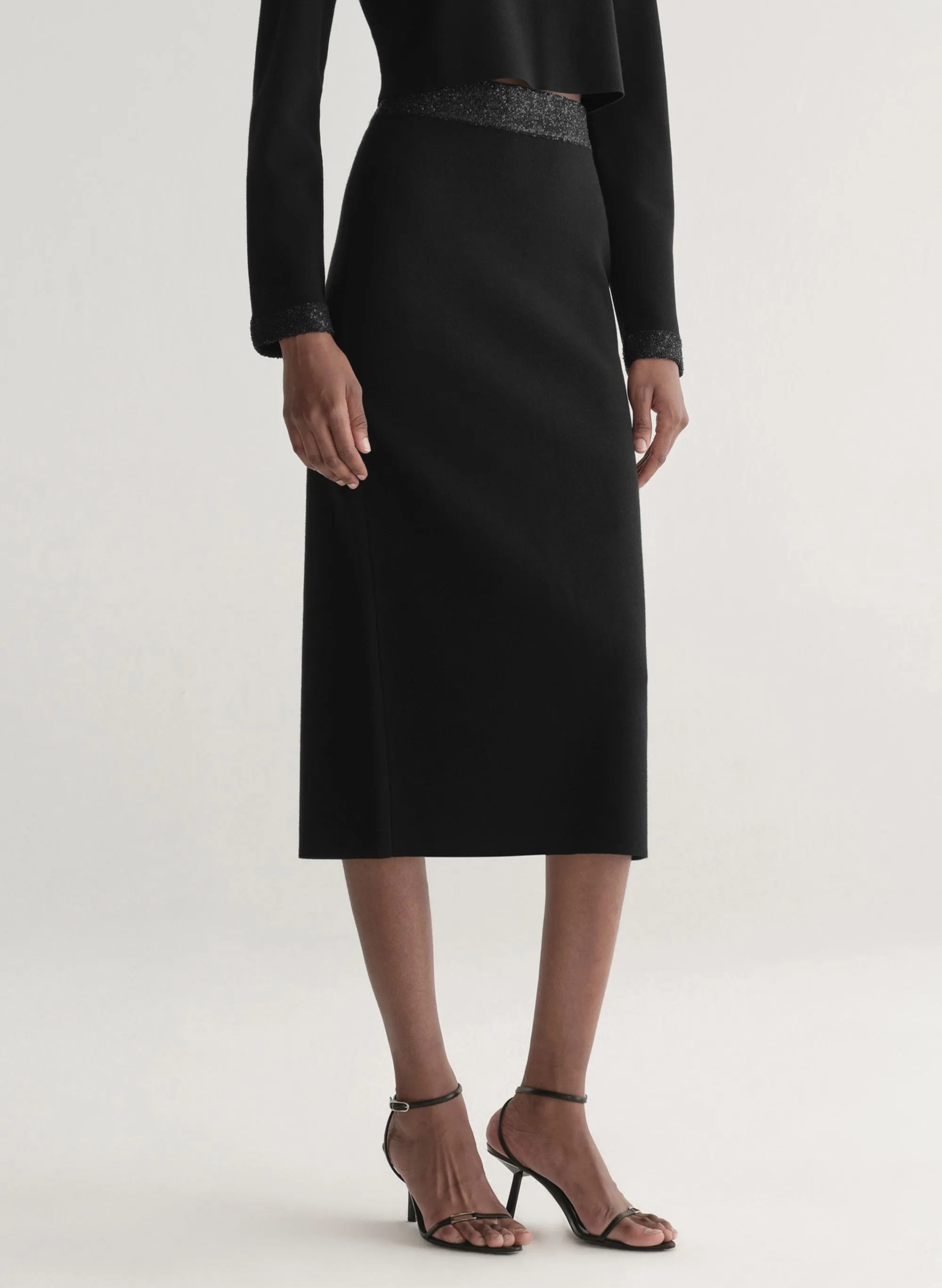 Jane Sequin Compact Knit Midi Skirt sold by A.L.C. product image thumbnail 3