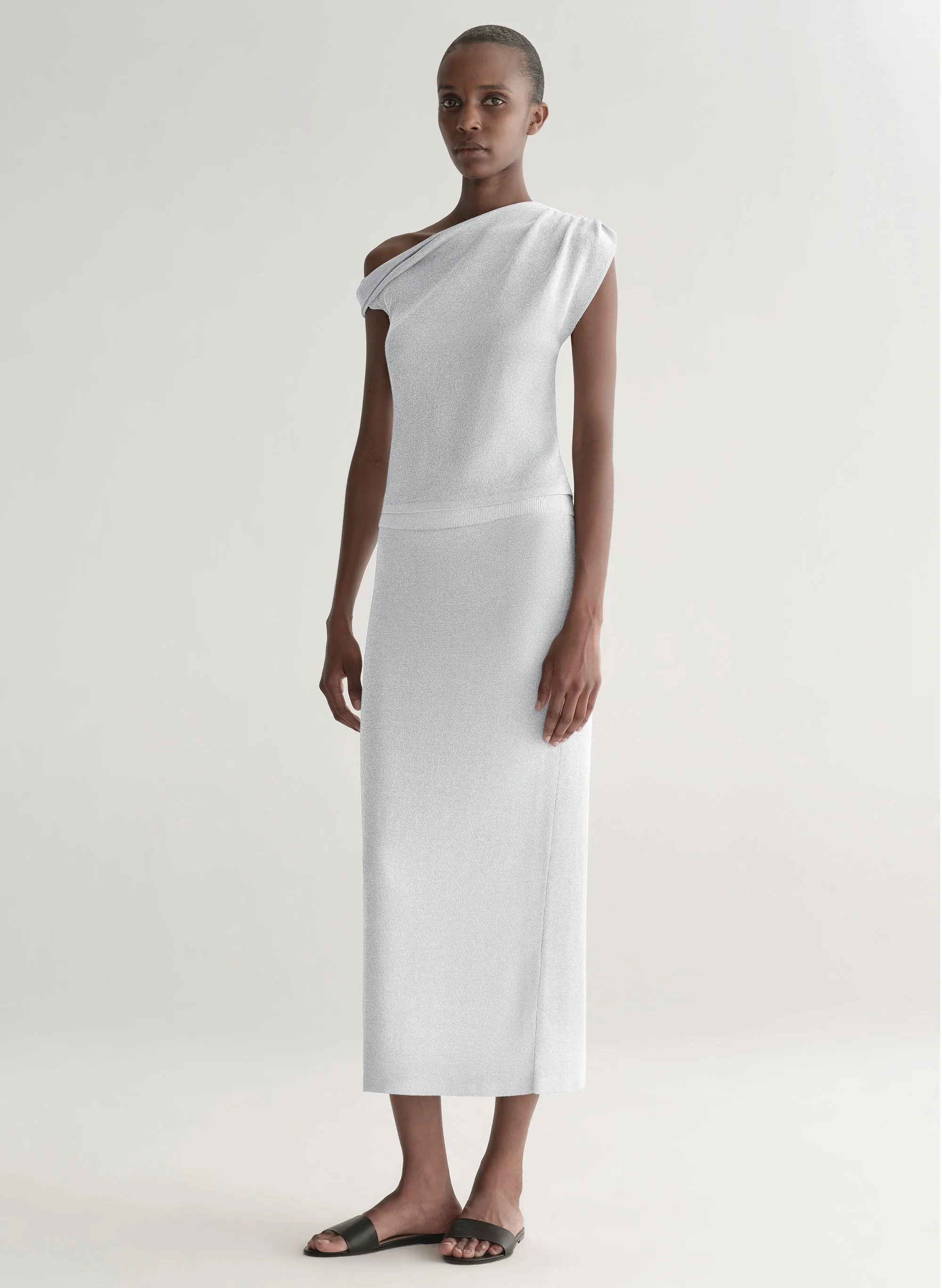 Clover Metallic Knit Midi Skirt sold by A.L.C. product image thumbnail 4